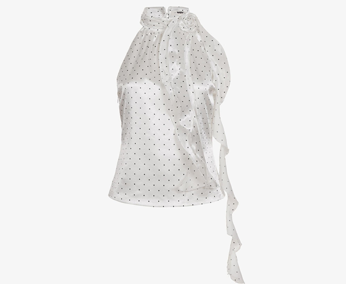 High Satin Polka Dot Rose Halterneck Camisole Top