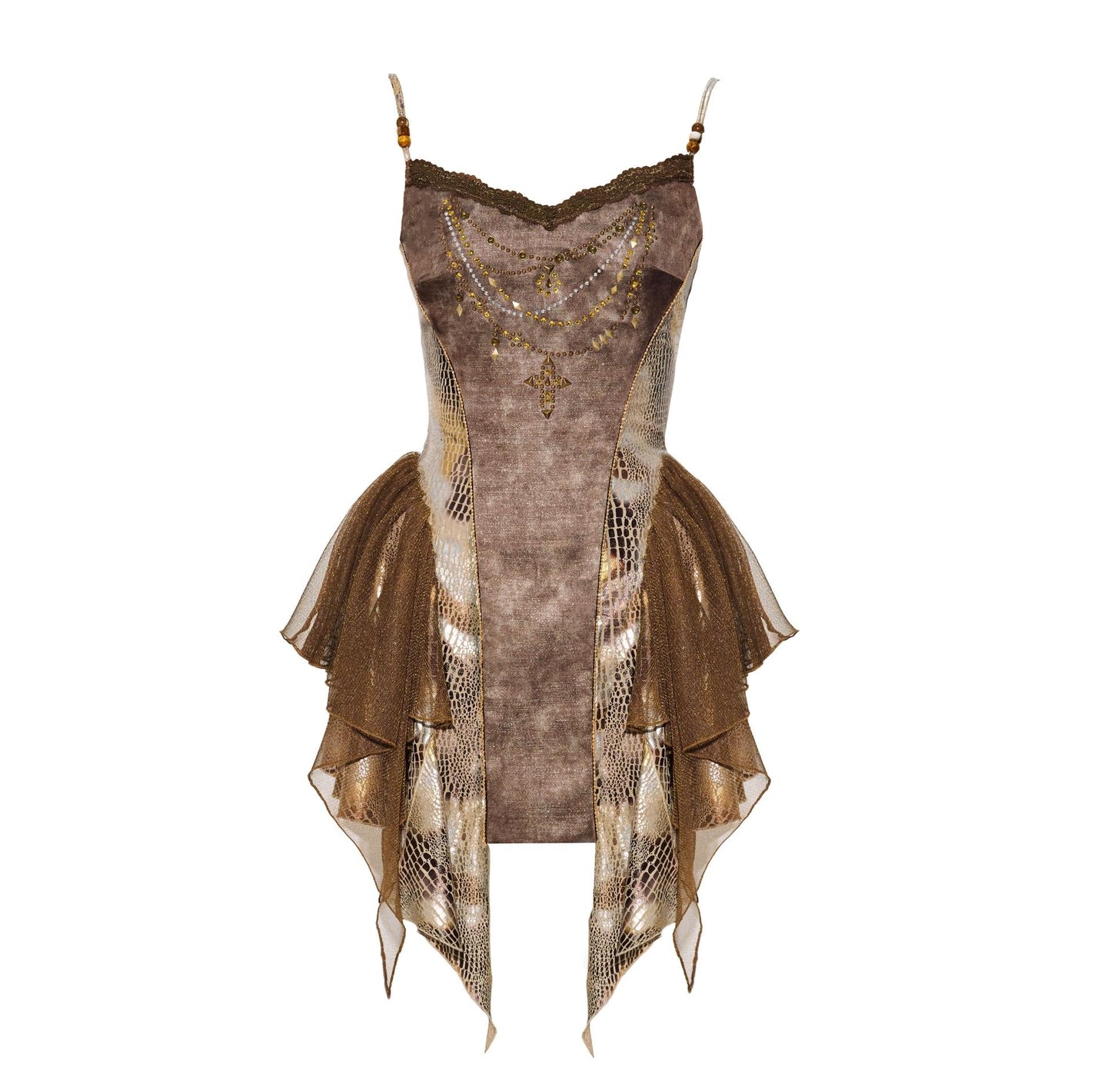 Gilded Snake Suspender Dress