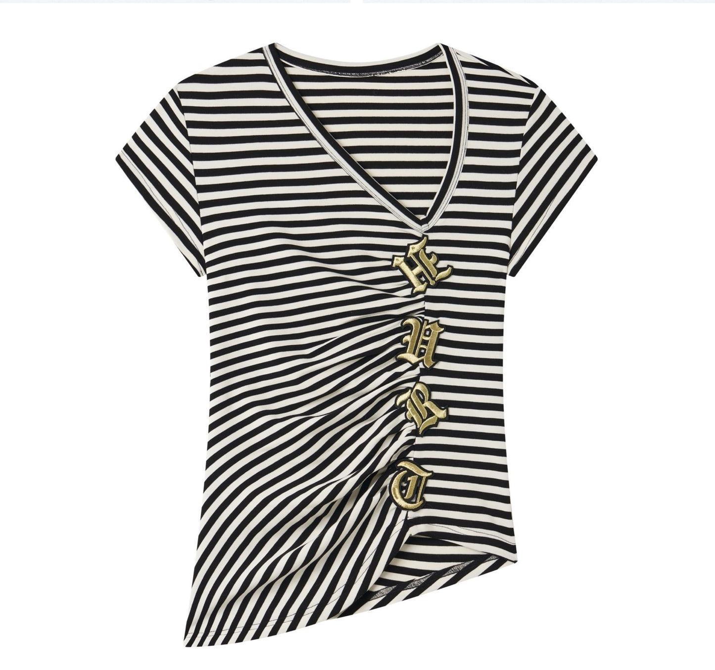 Embroidered Striped Tee
