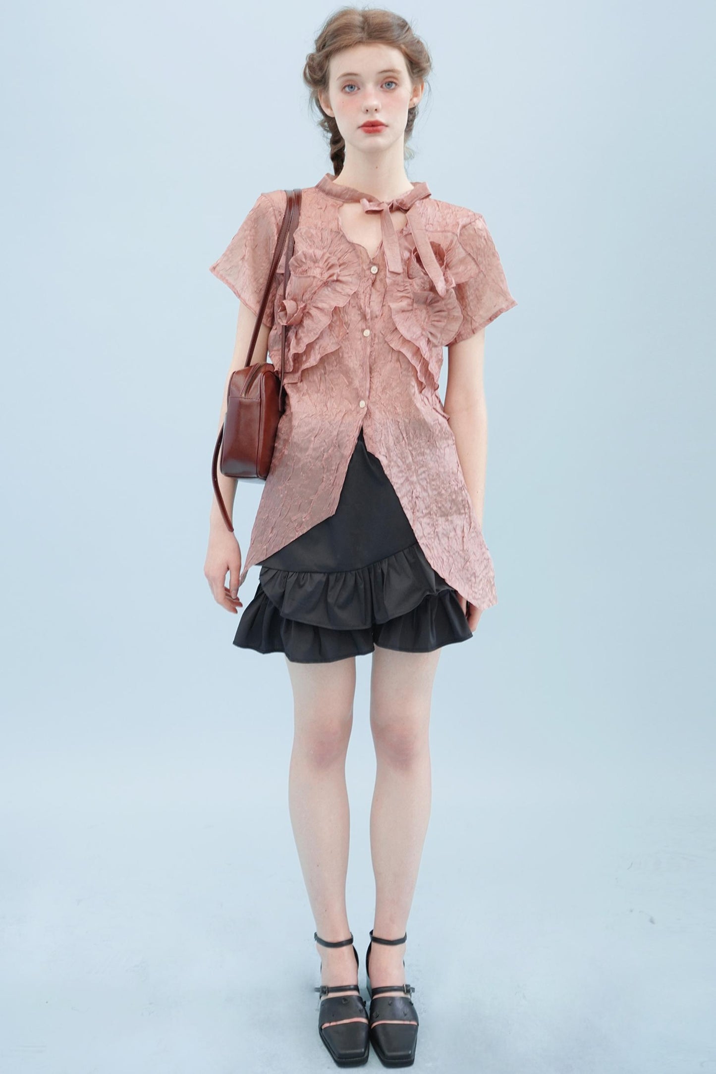 A-Line Lace Peplum Skirt