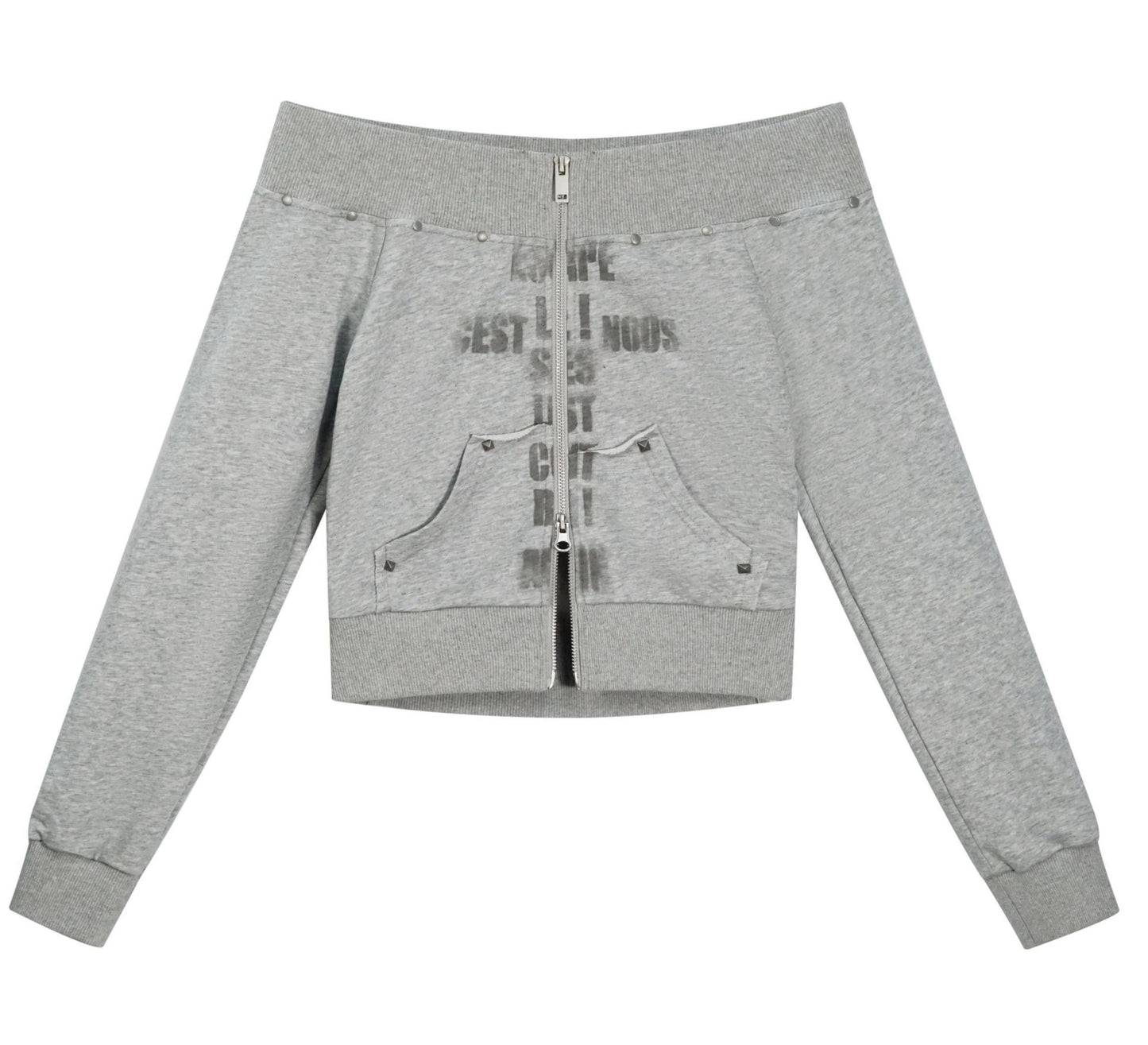 Peplum One-Shoulder Sweatshirt