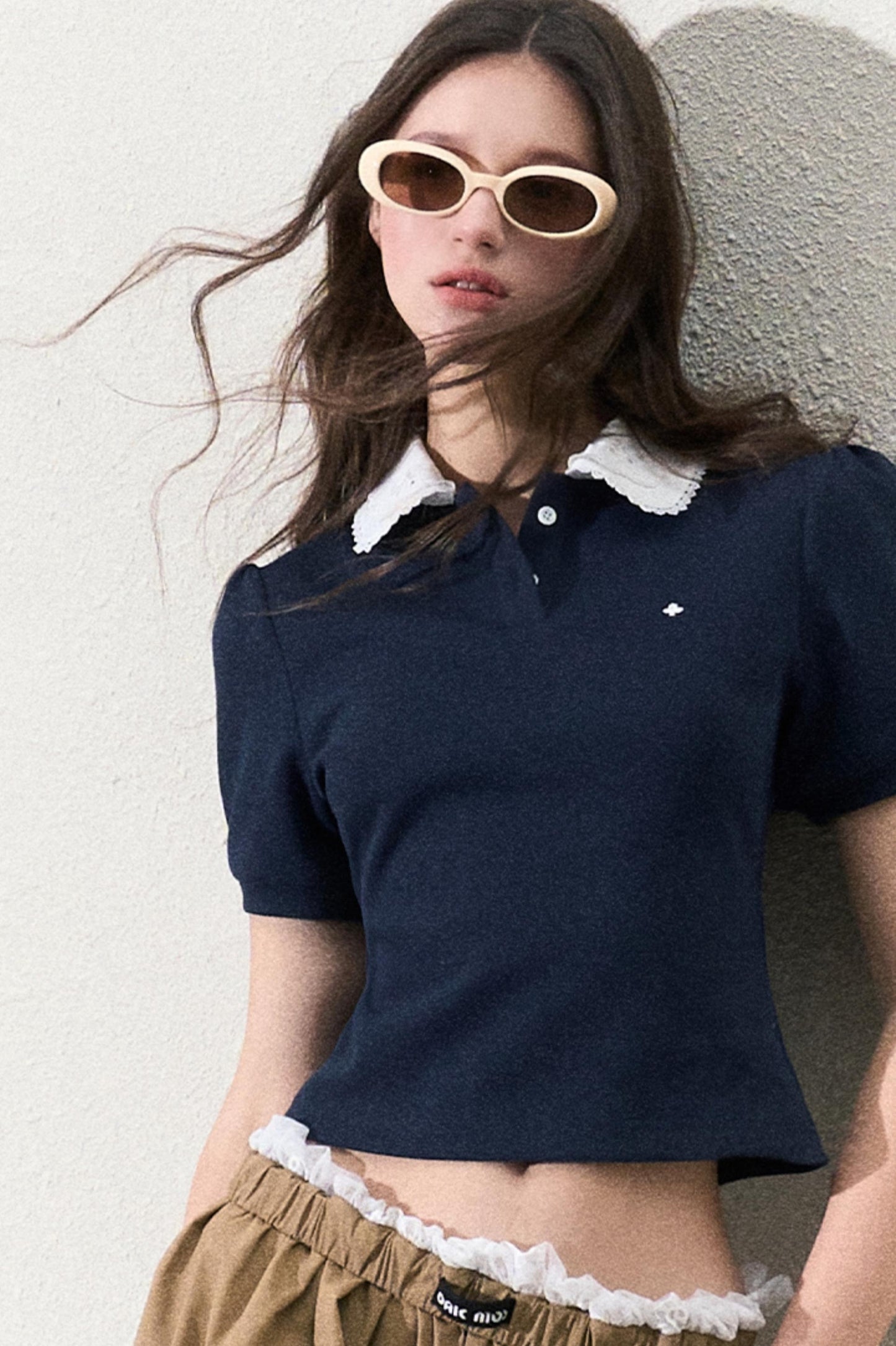 Embroidered Cut-Out Top