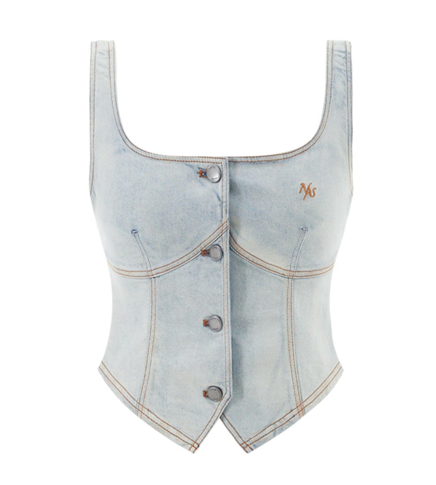 Vintage Micro-Stretch Denim Vest