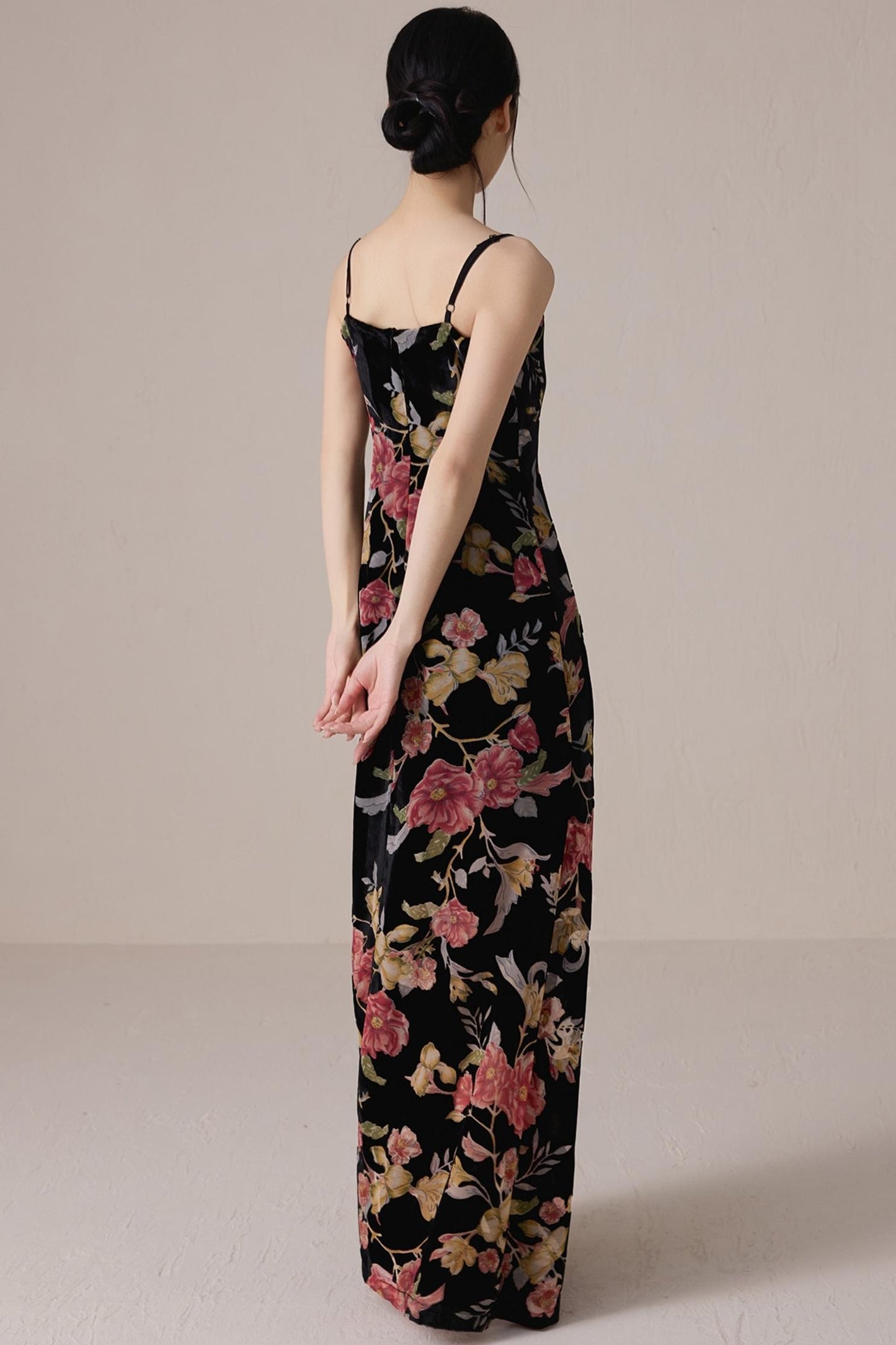 Vintage Floral Halter Maxi Dress