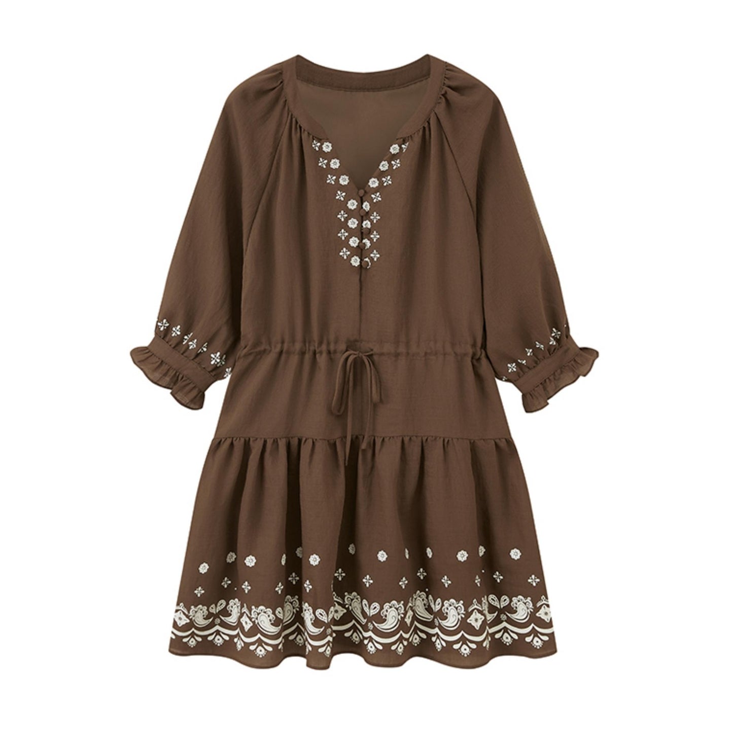 Summer Brown Print Dress
