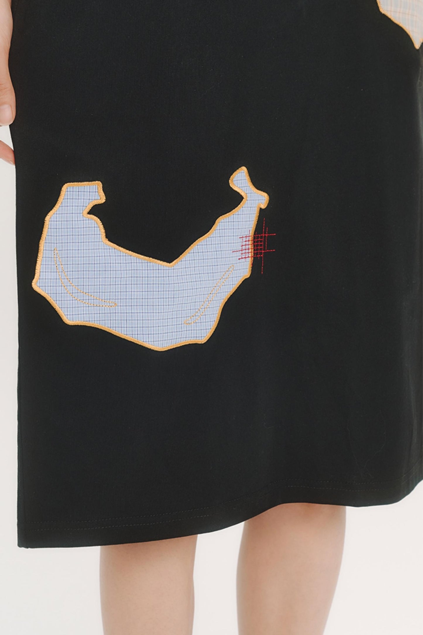 Fruit Check Applique T-Shirt Dress