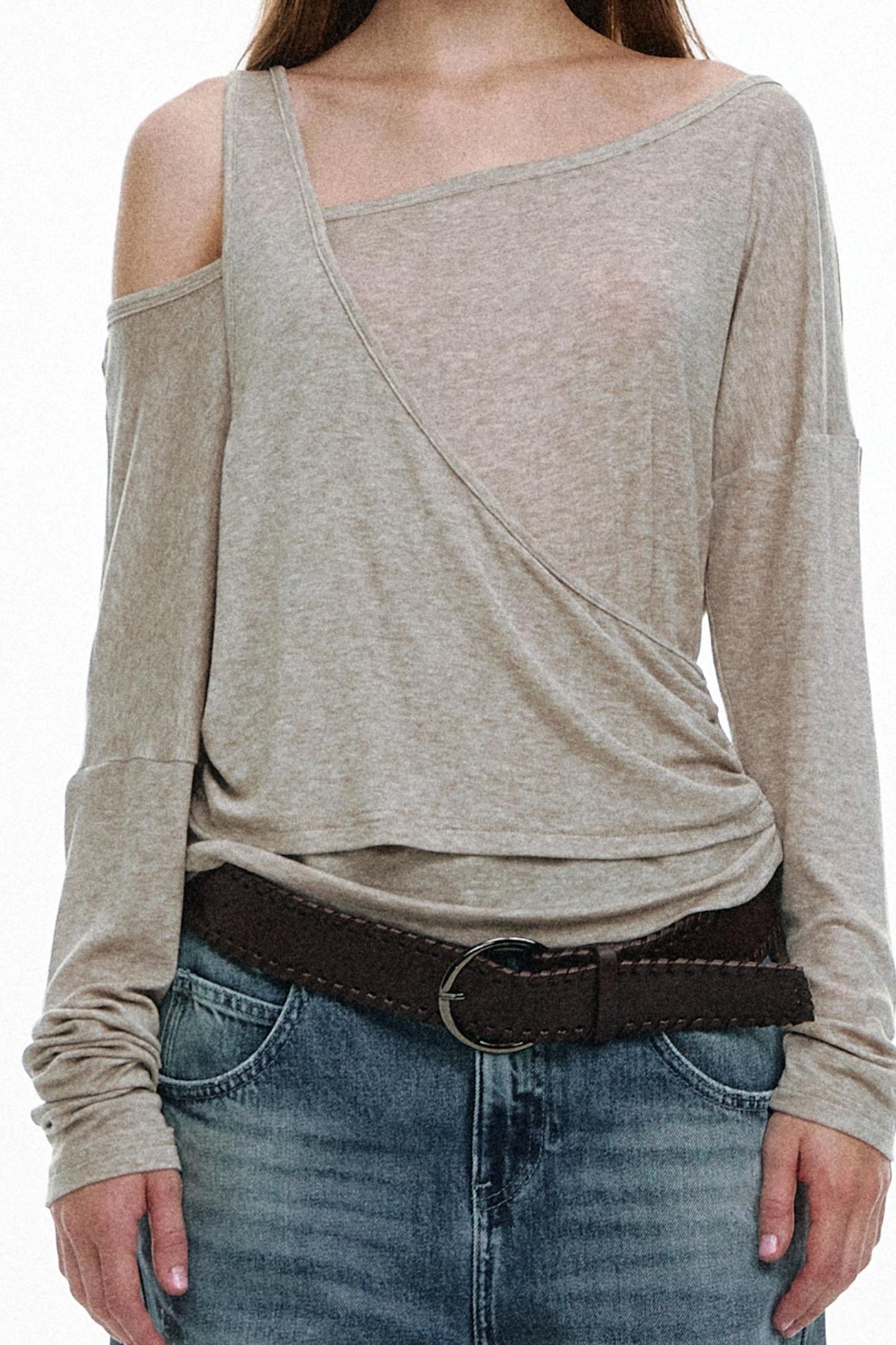 Hot Slanted Wool Knit Top