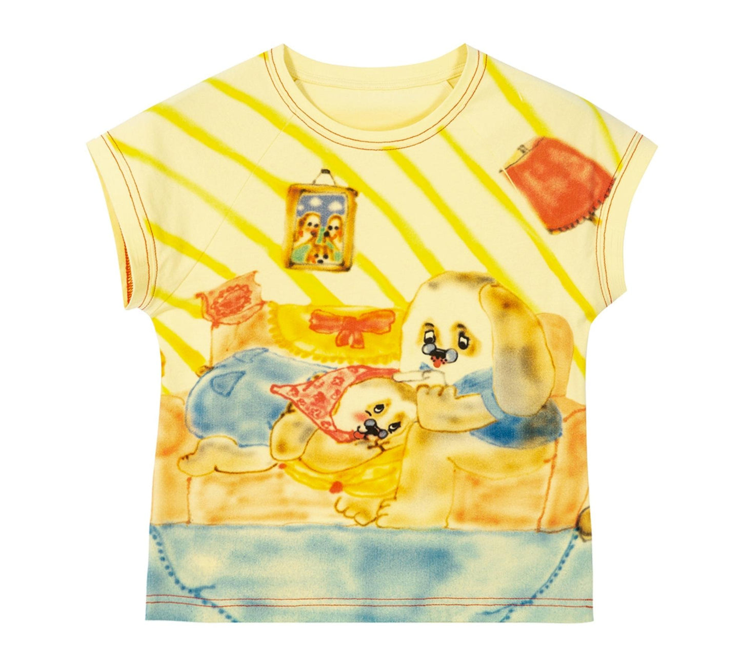 Yellow Warm Dog Home T-Shirt