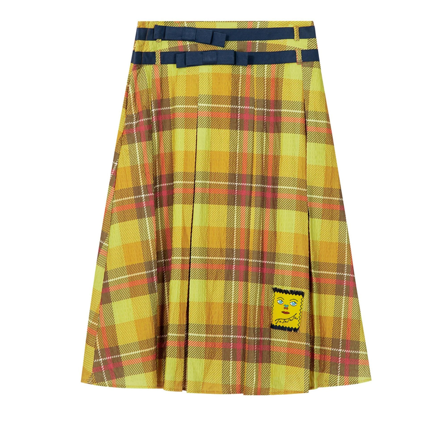 Yellow Plaid Bow Skirt
