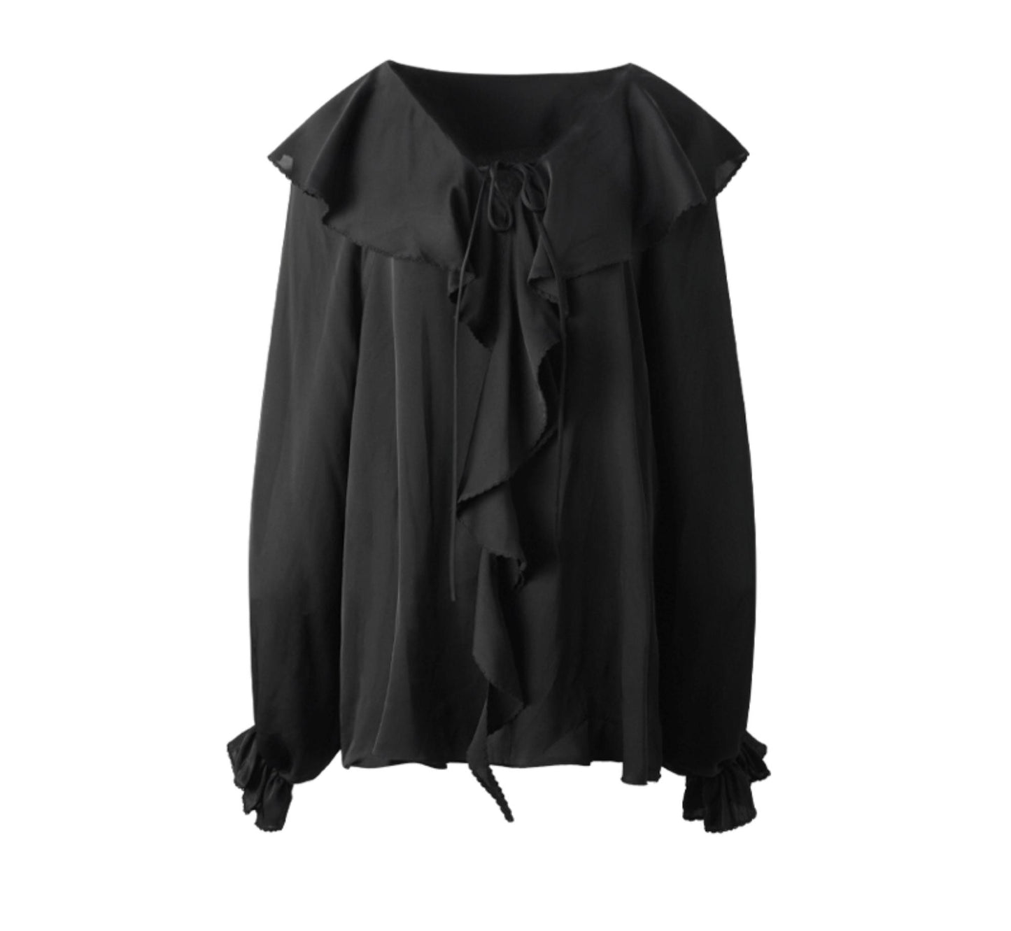 Black Ruffle Shirt