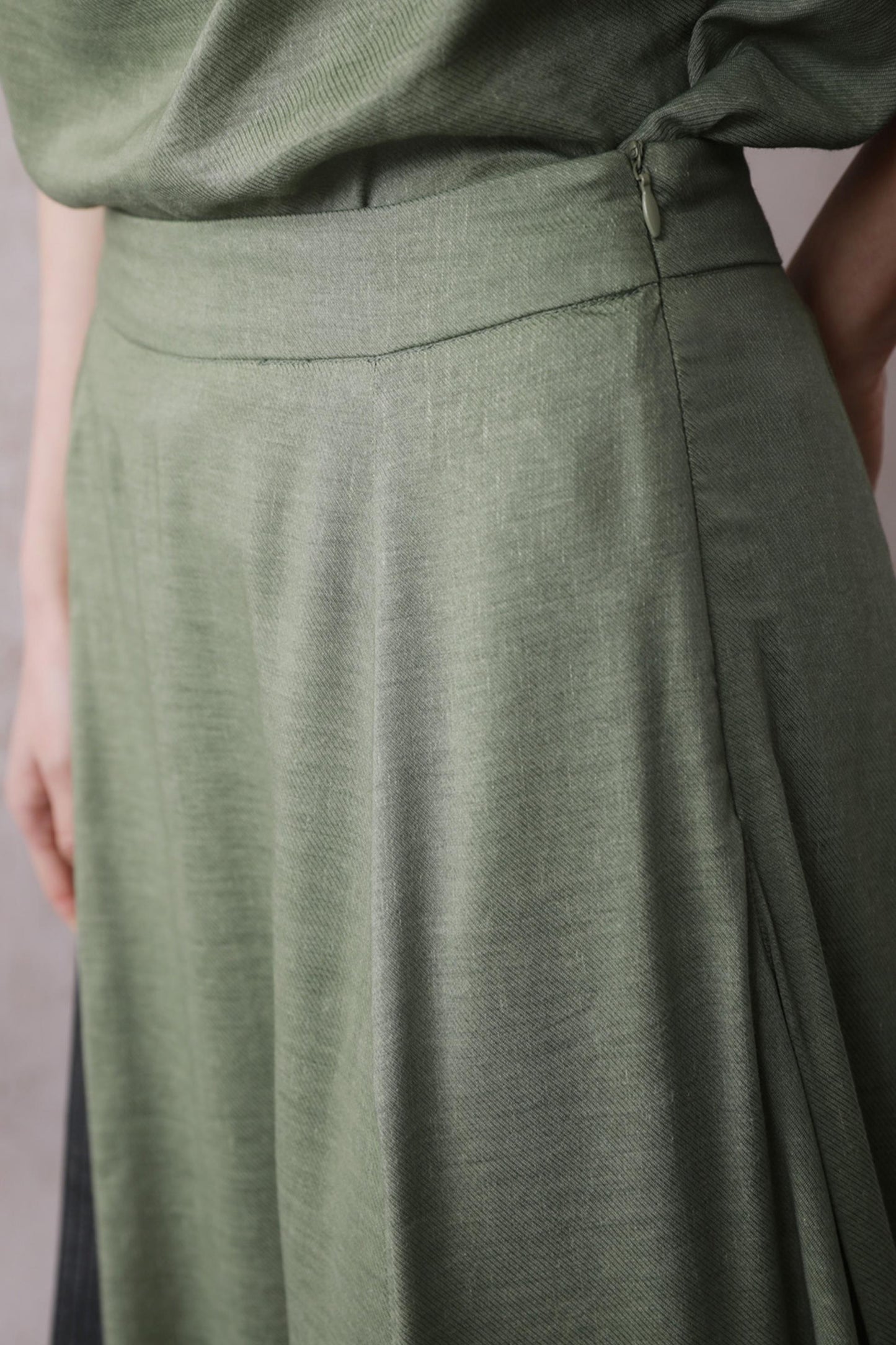 Lotus Green Cotton-Linen Tie Top Set