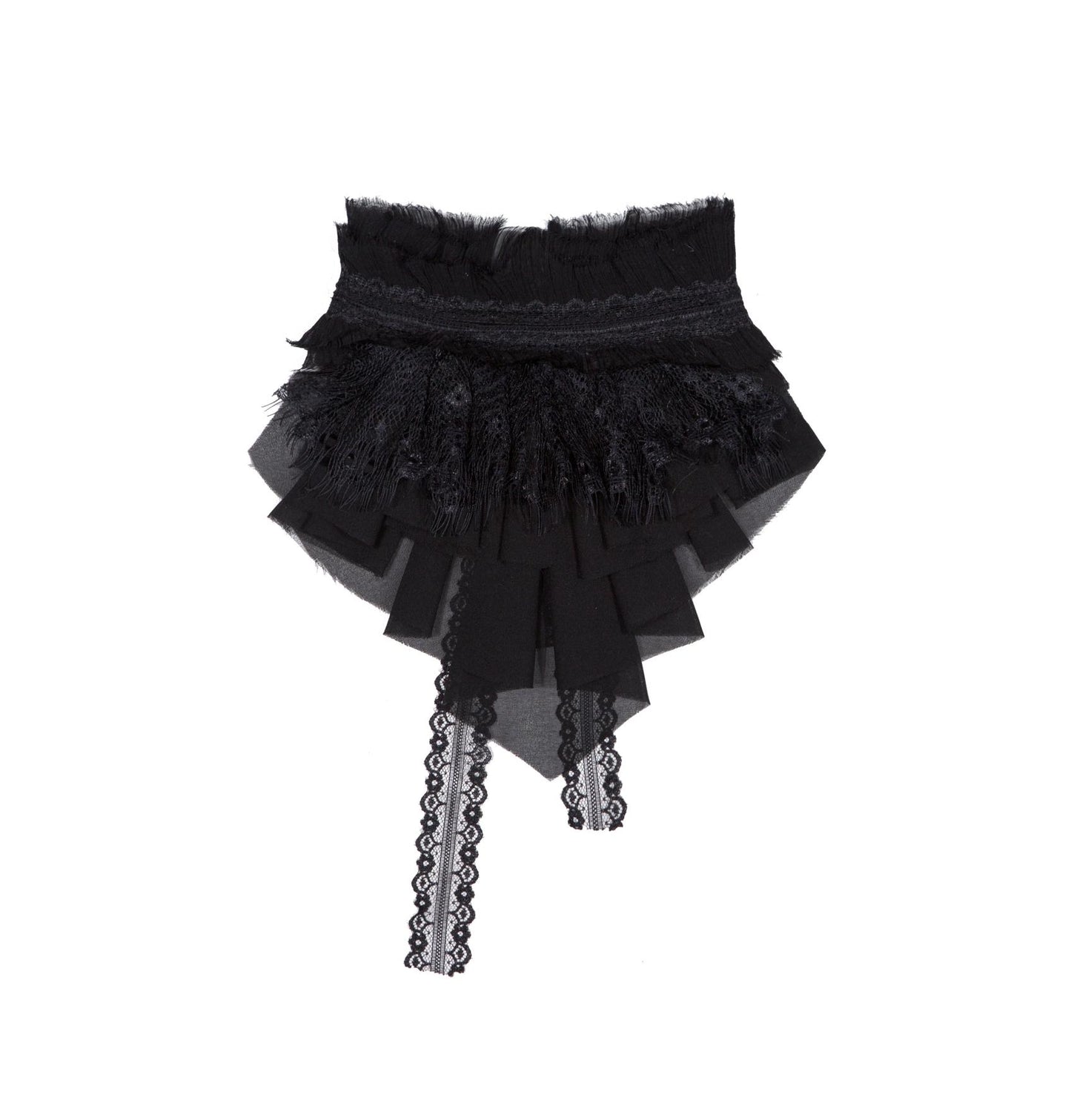 Necklace Accessory Multi-Ruched Lace Halter Top Set