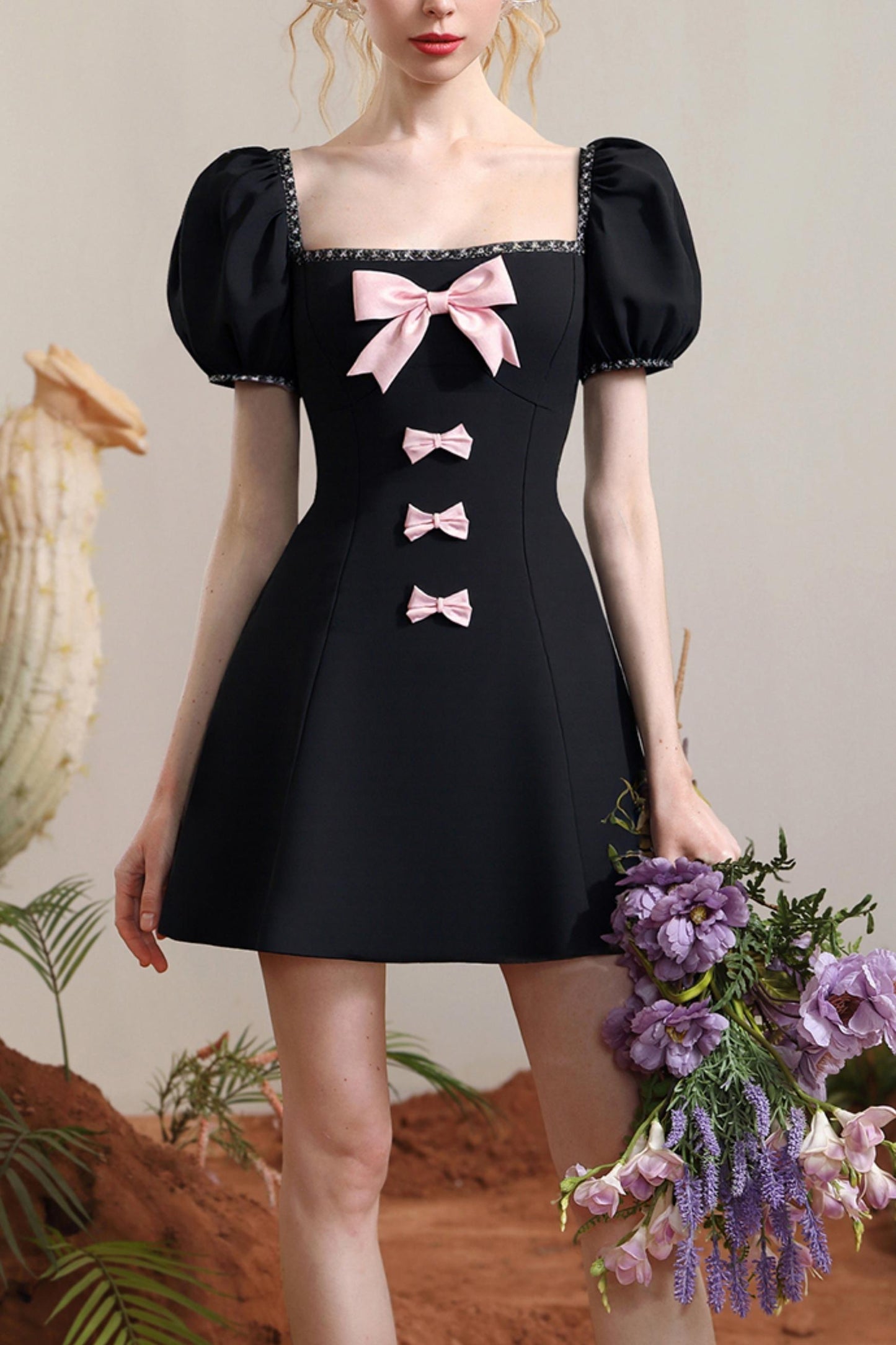 Diamond Pink Bow Chain Dress