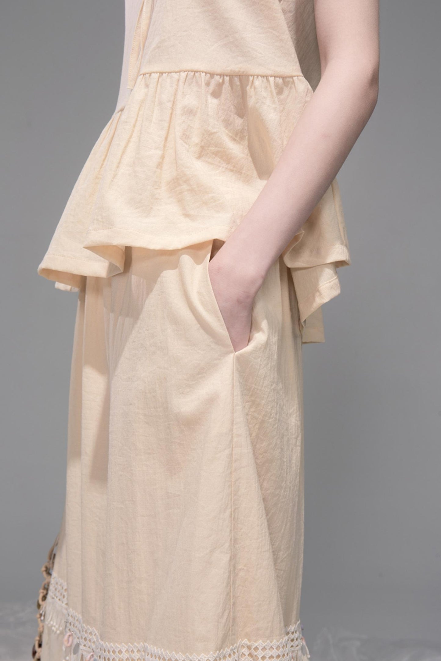 Soft Apricot Wave Skirt Set-Up