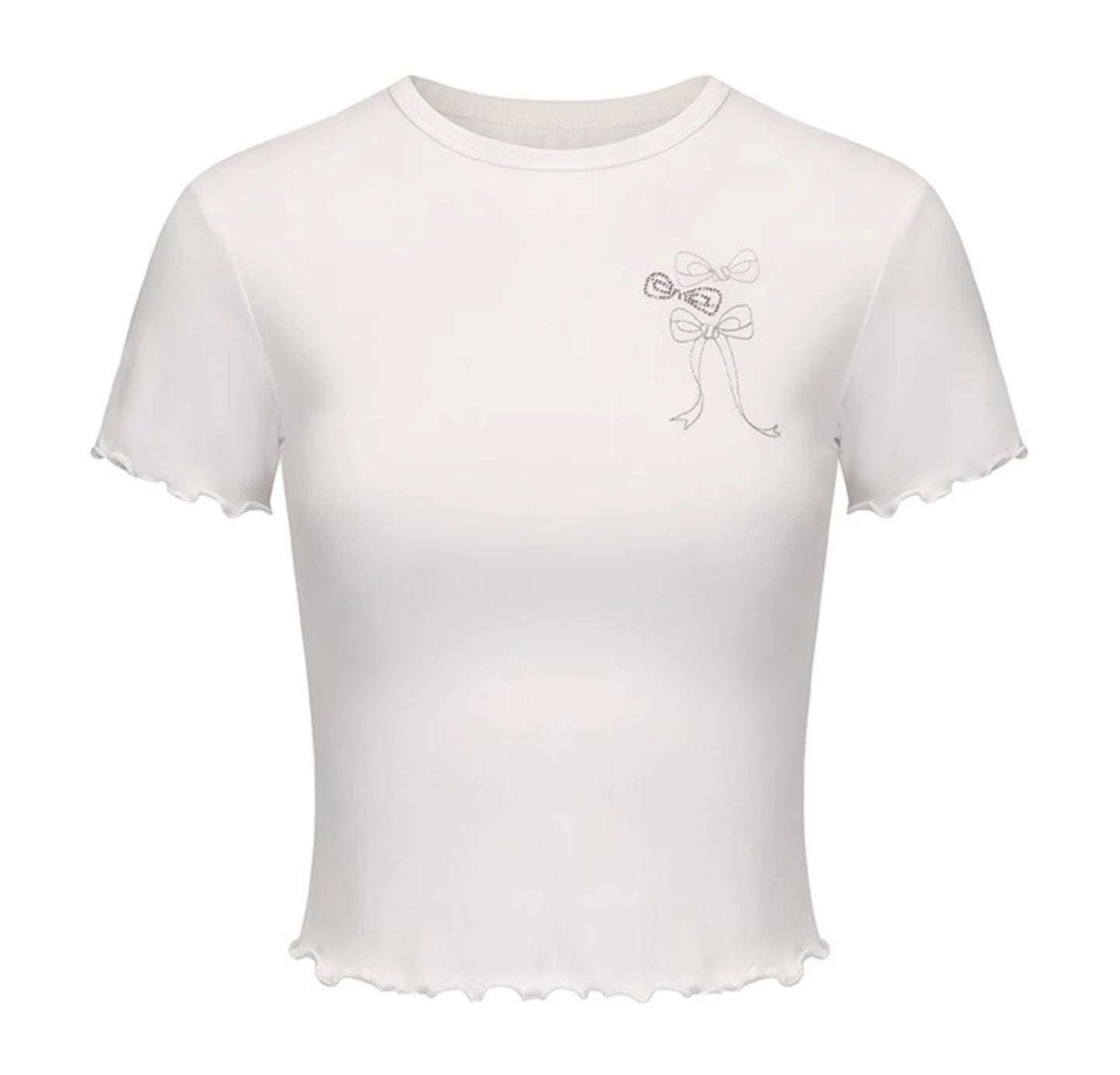 Embroidered Slim Fit Short Sleeve Top
