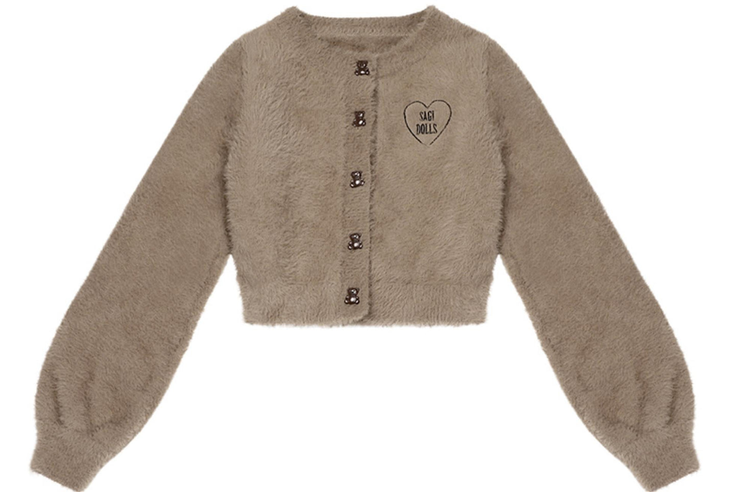 Braun kariertes Puppenkragen-Kleid-Set