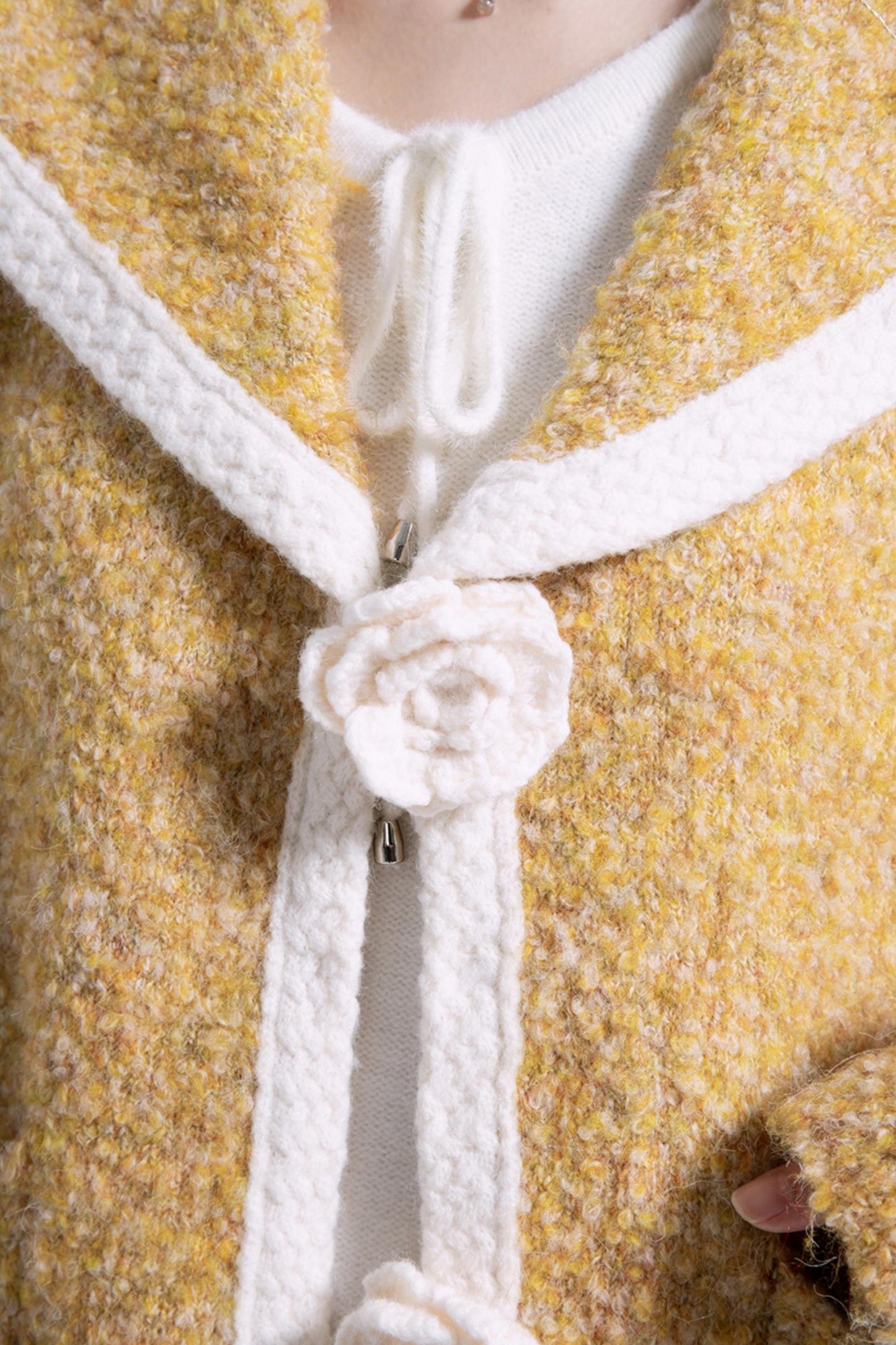 브레이드 칼라 울 네이비 코트