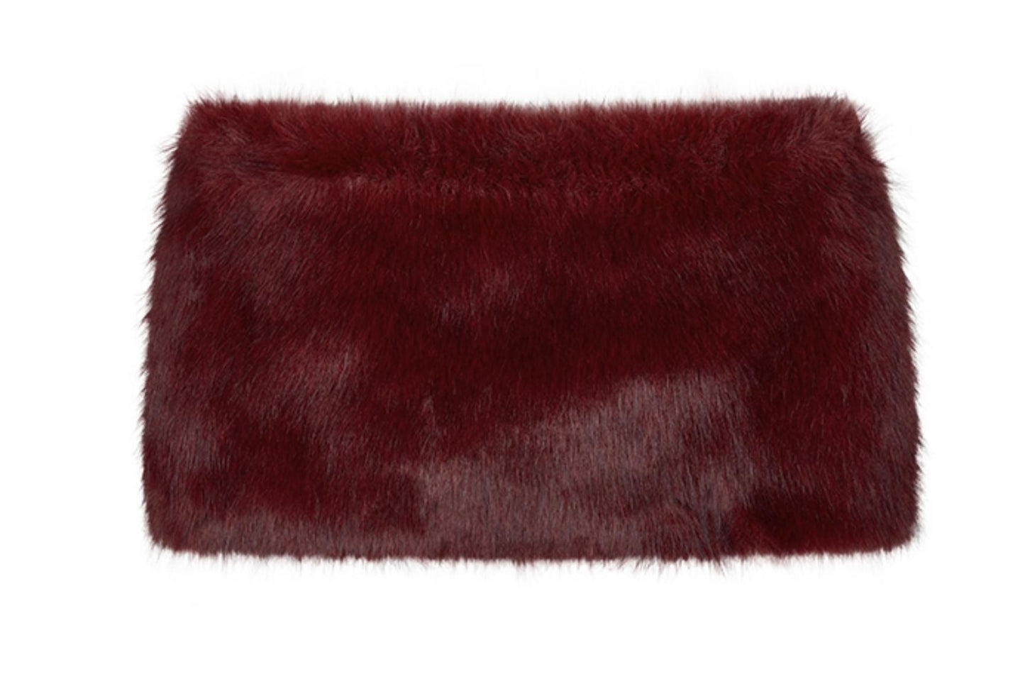 Red Eco-Fur One-Shoulder Shawl