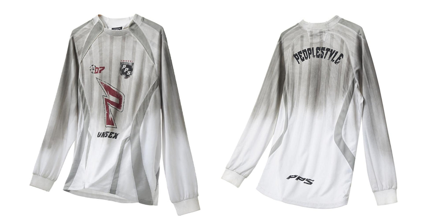 Rennstil Langarm-Jersey-T-Shirt