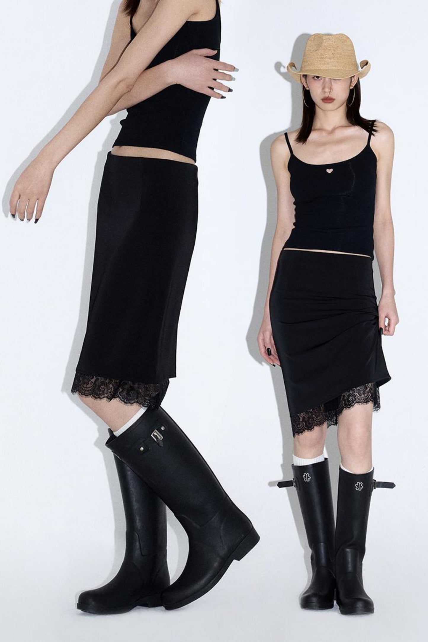 Elegant Waist Stitched Skirt