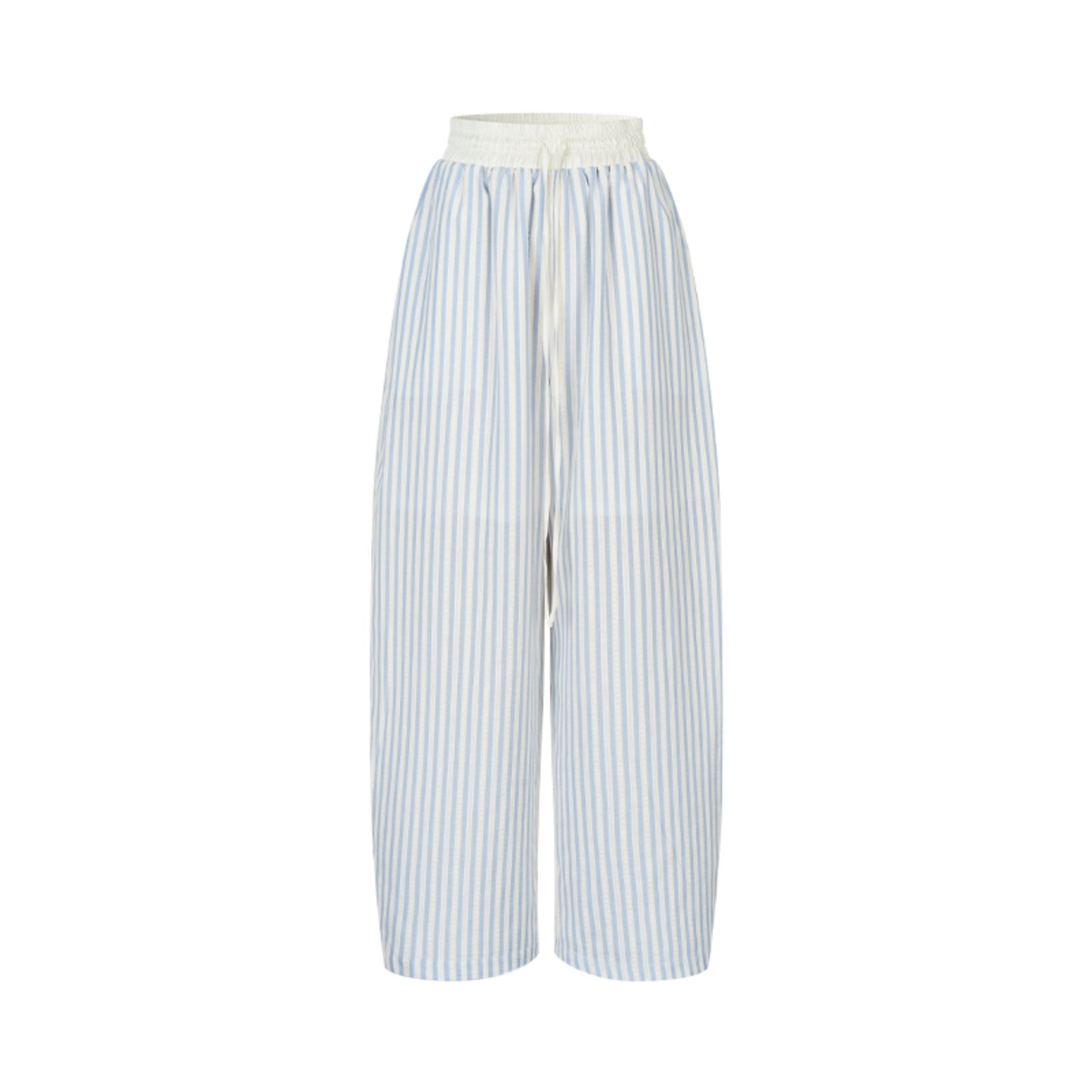 Blue Casual Wide-Leg Pants