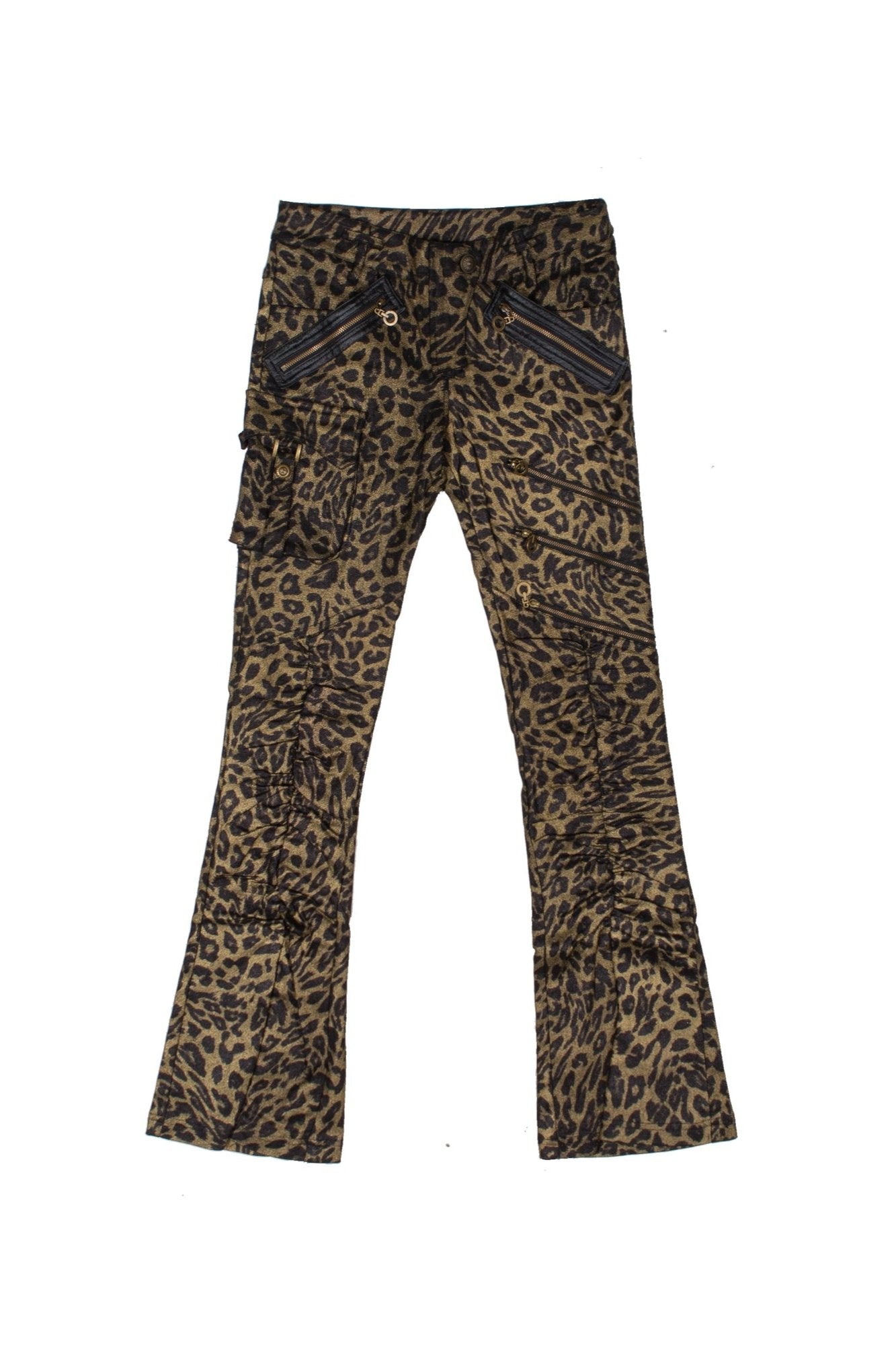 Niedrig geschnittene Leopardenmuster-Hose