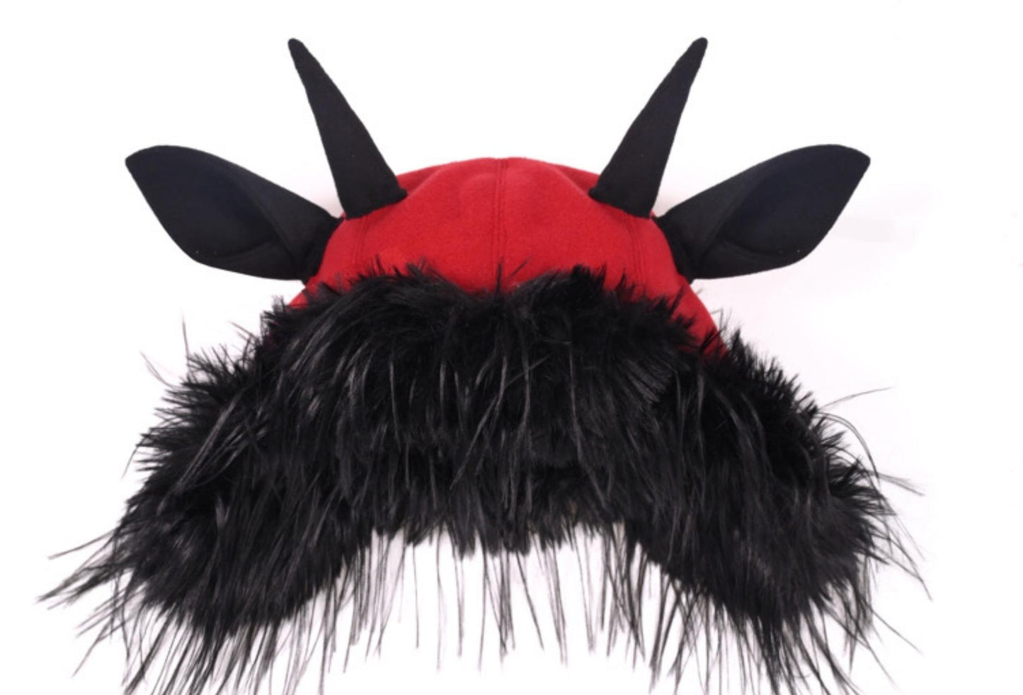 Gothic Devil Horn Fur Hat