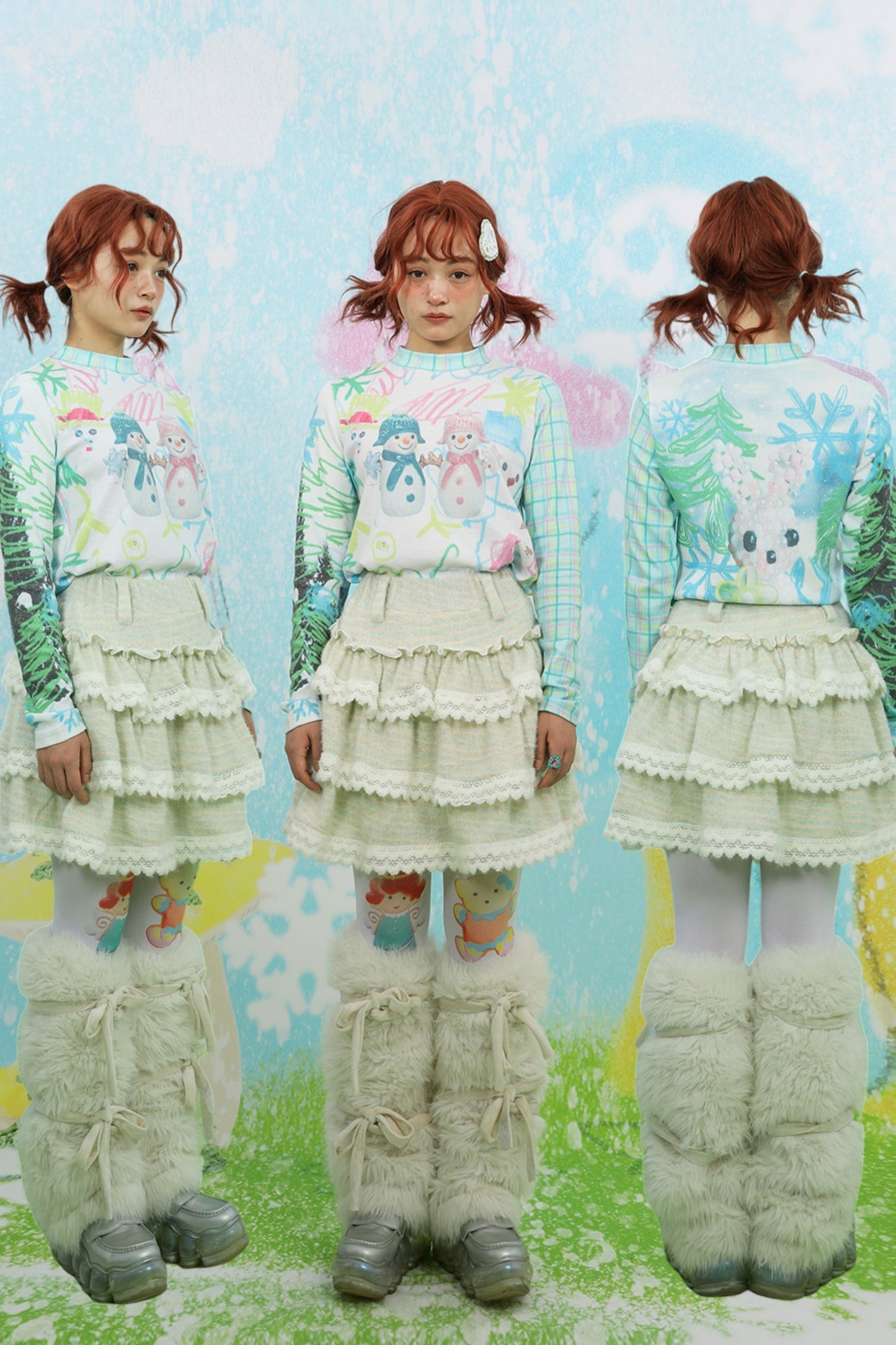 투톤 다용도 미니 스커트