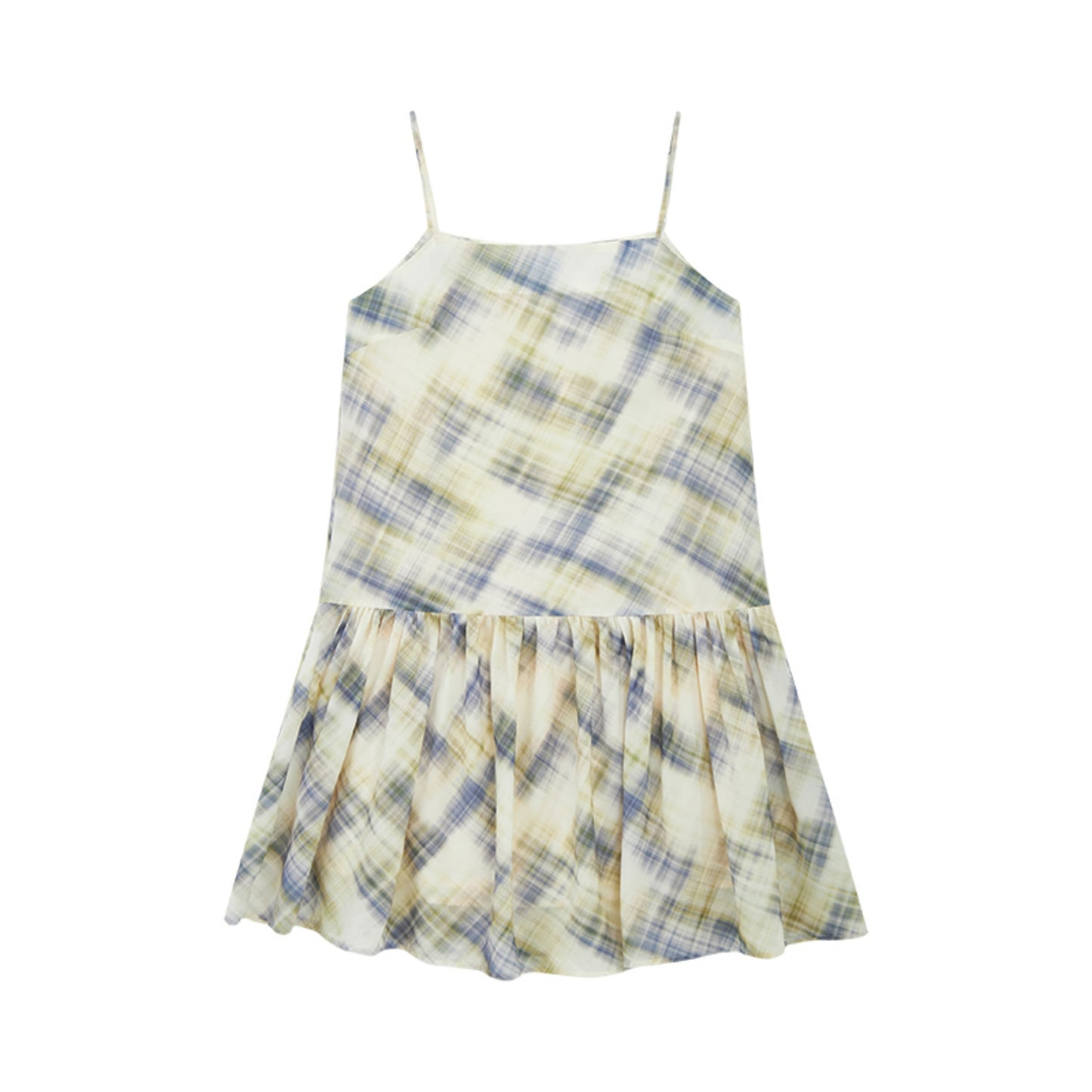 Illusion Plaid Halter Dress