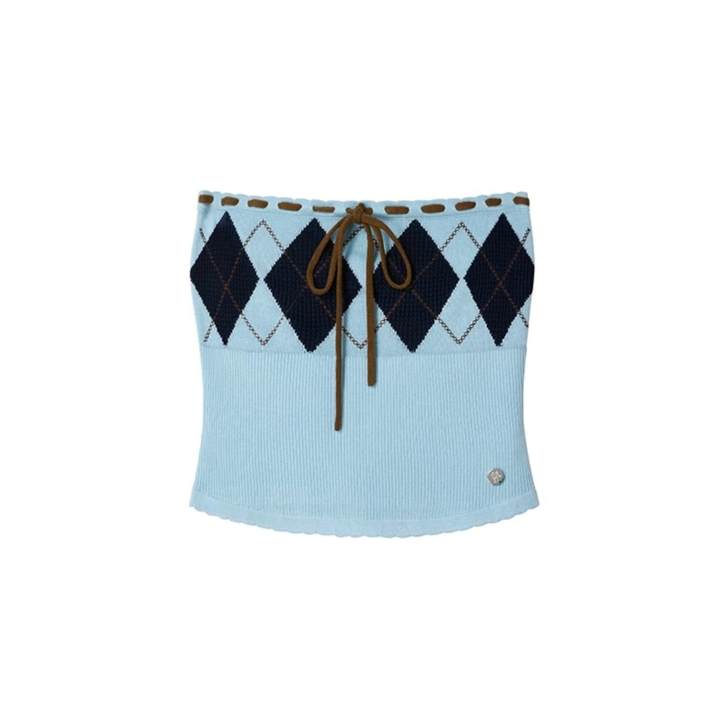 Blue Diamond Cashmere-Silk Smocked Top