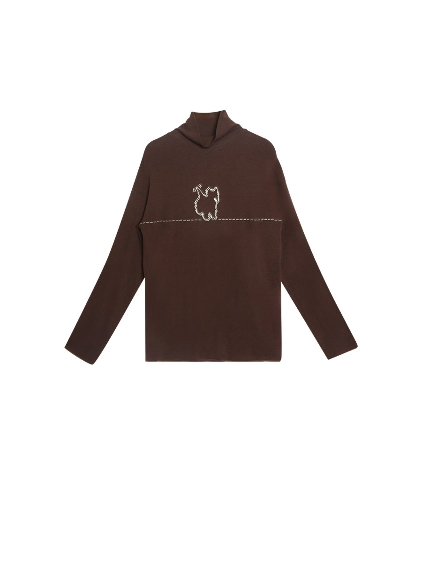 Casual Puppy Design Crewneck Top