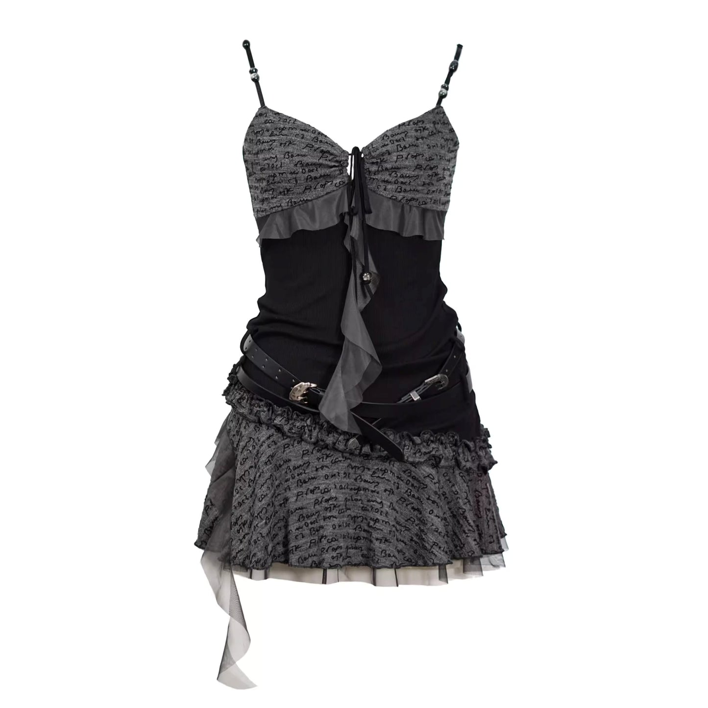 Mystic Pleated Ruffle Dress