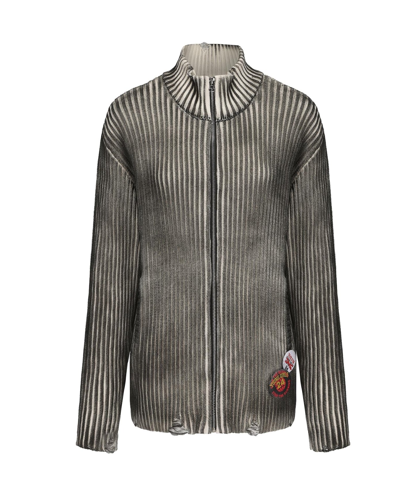 Two-Tone Punk Wool Cardigan