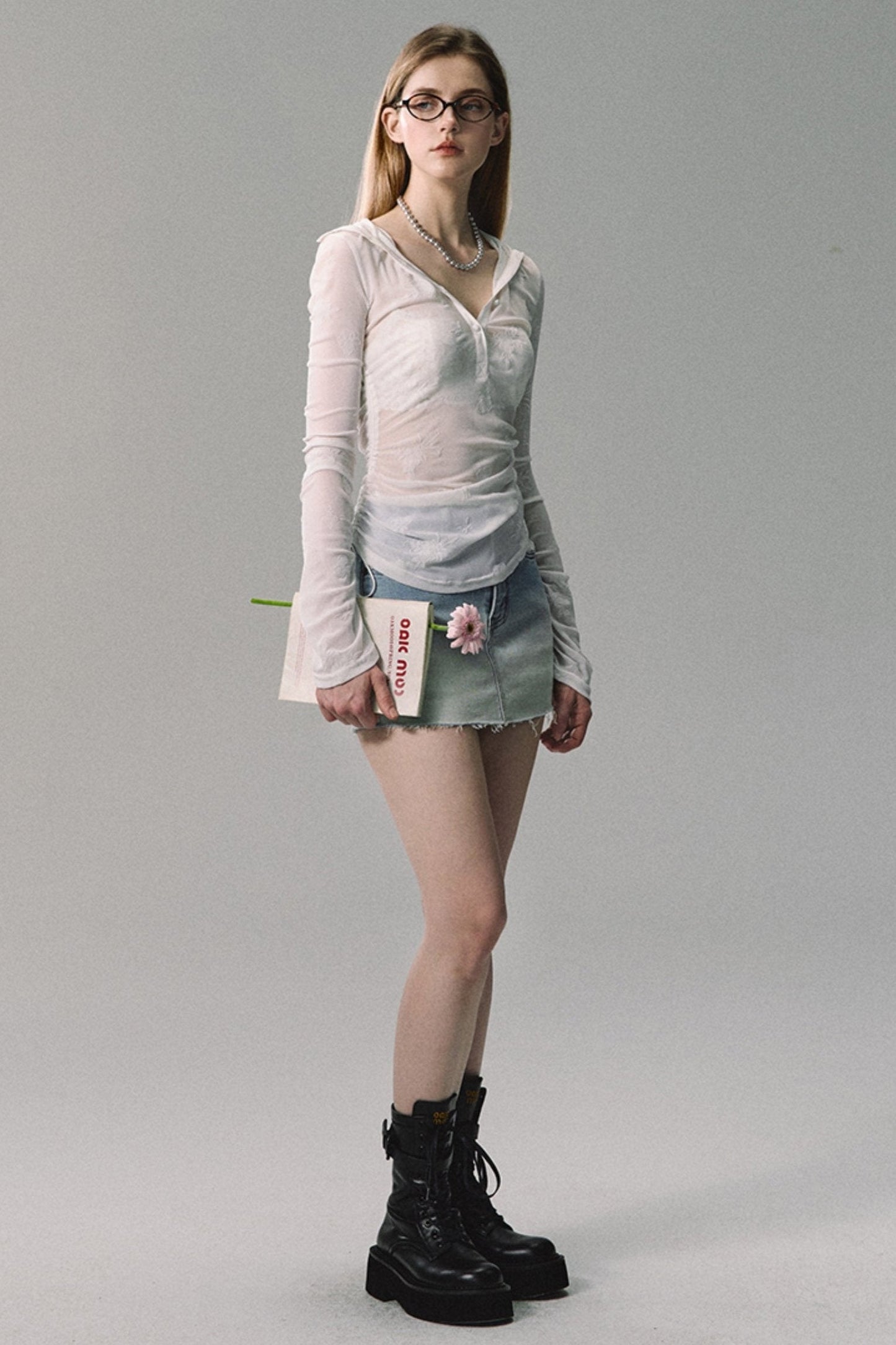 Blue Denim Gradient Skirt