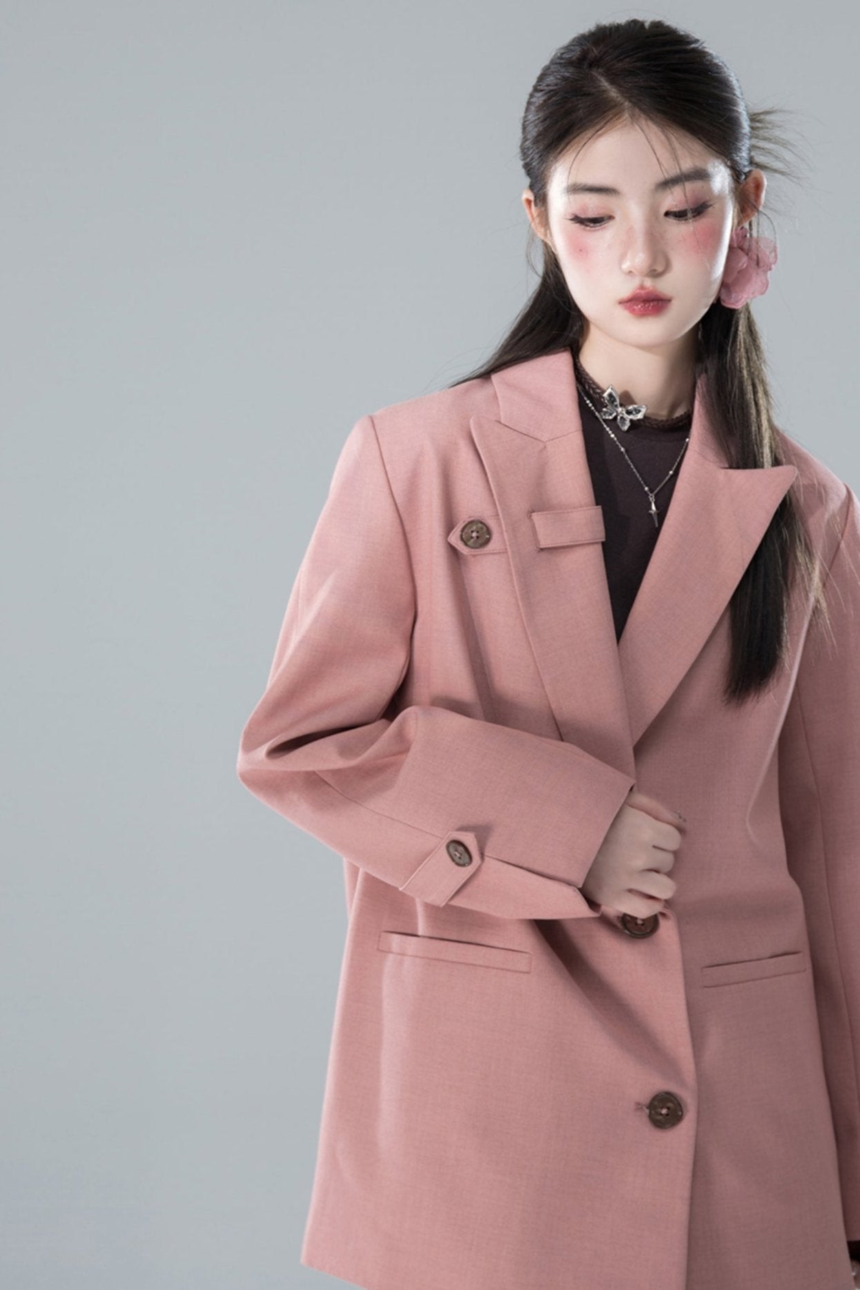 버튼업 시나몬 파우더 블레이저