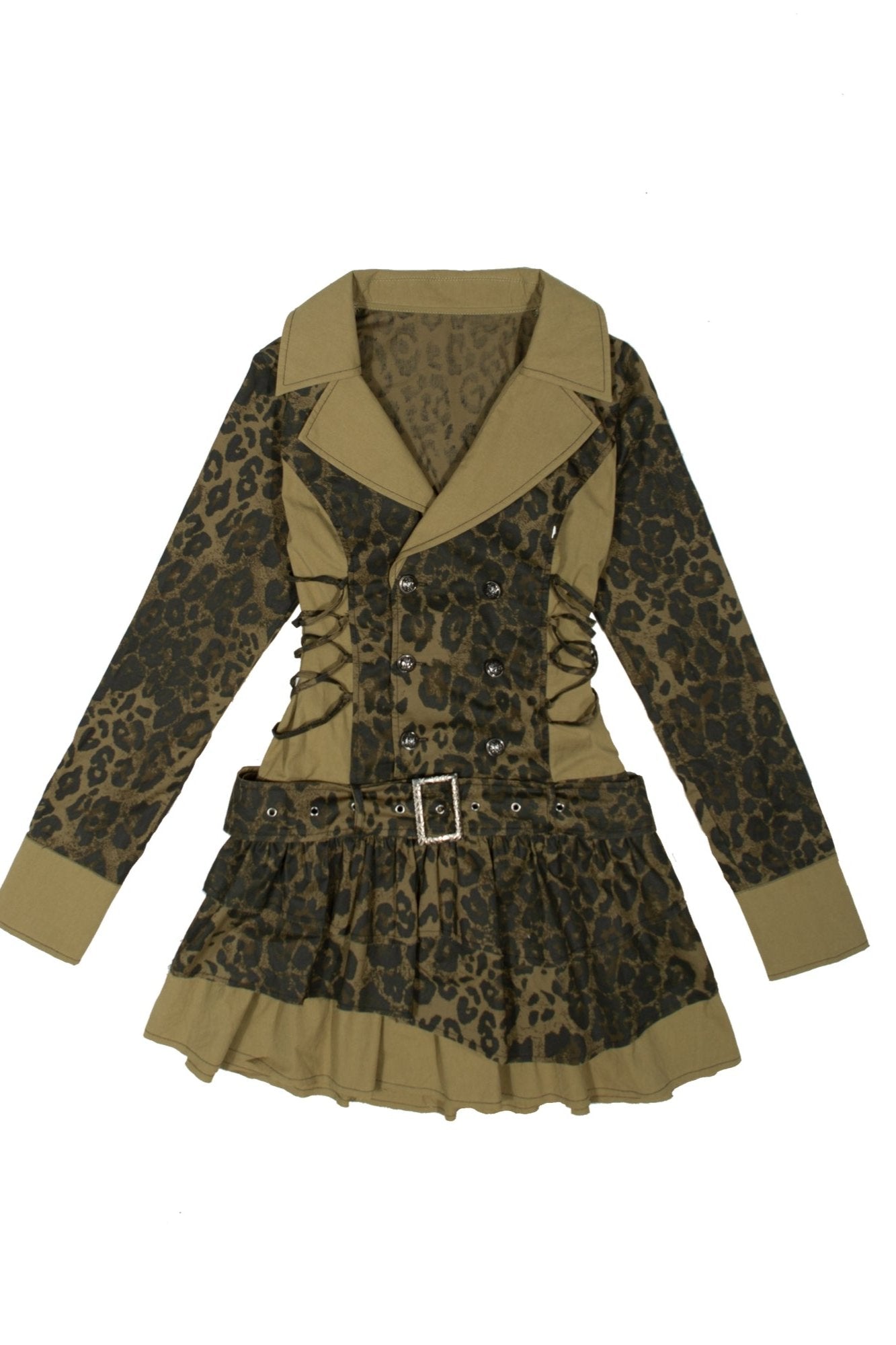 라펠 펑크 케이크 스티치 드레스