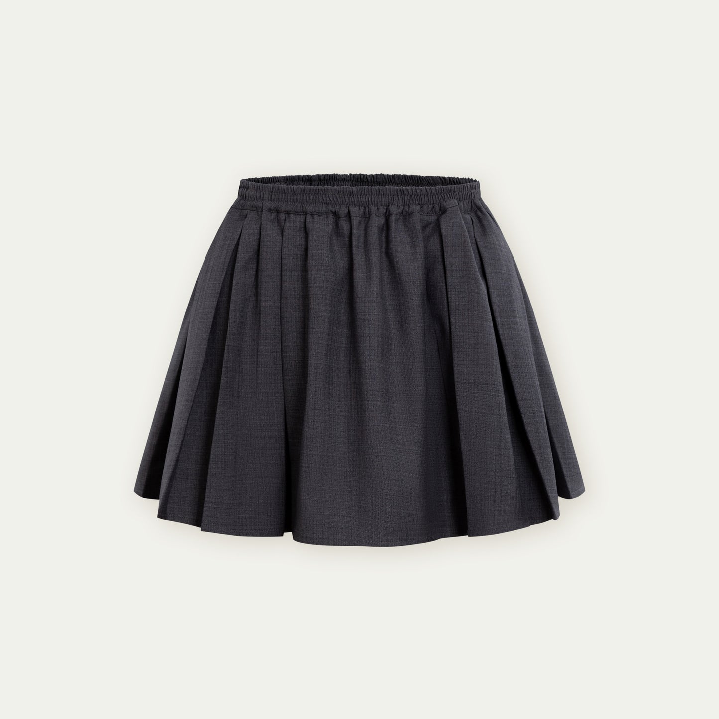 Chic Gray Pleated Peplum Skirt