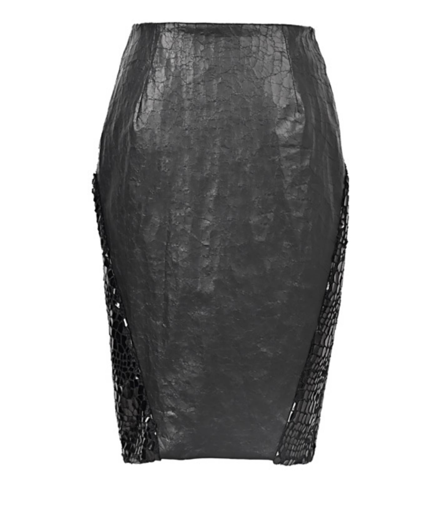 Gothic Leather A-Line Skirt