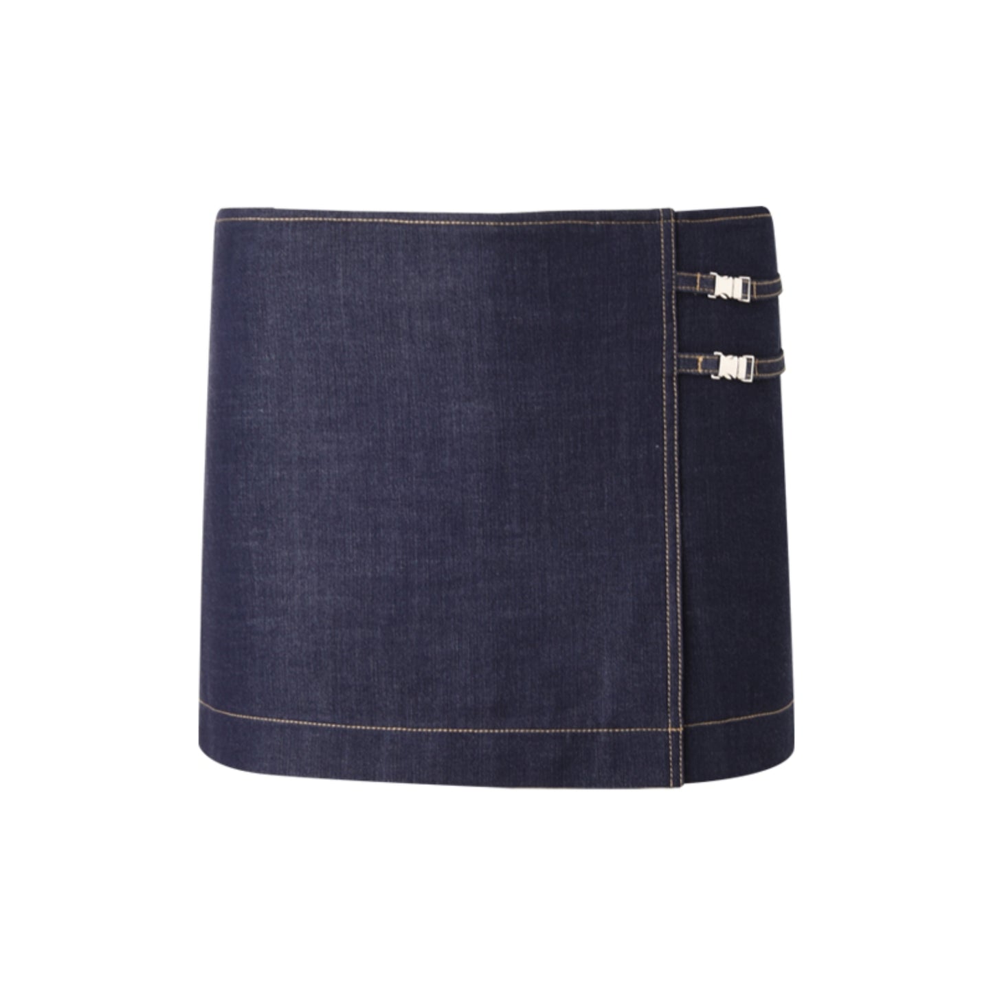 Button Detail Denim Mini Skirt
