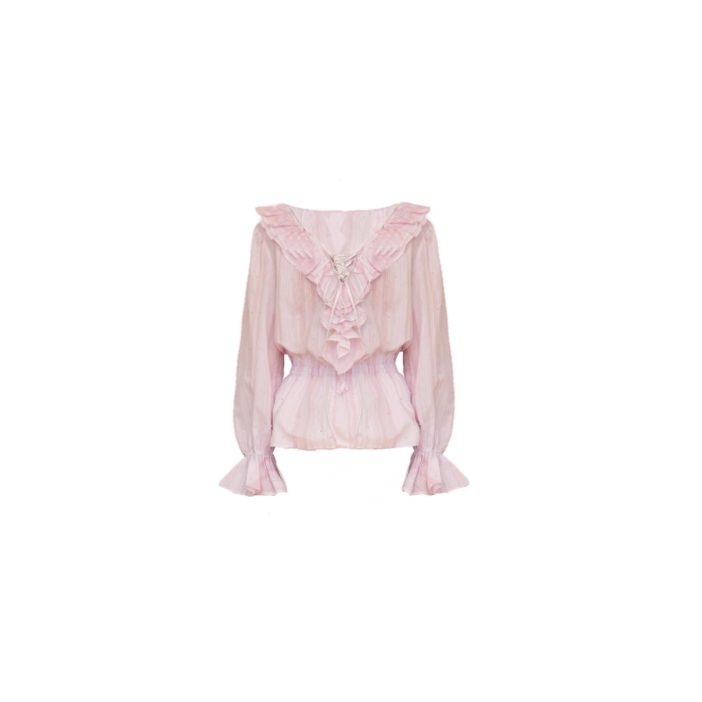 Pink Ruffle V-Neck Shirt