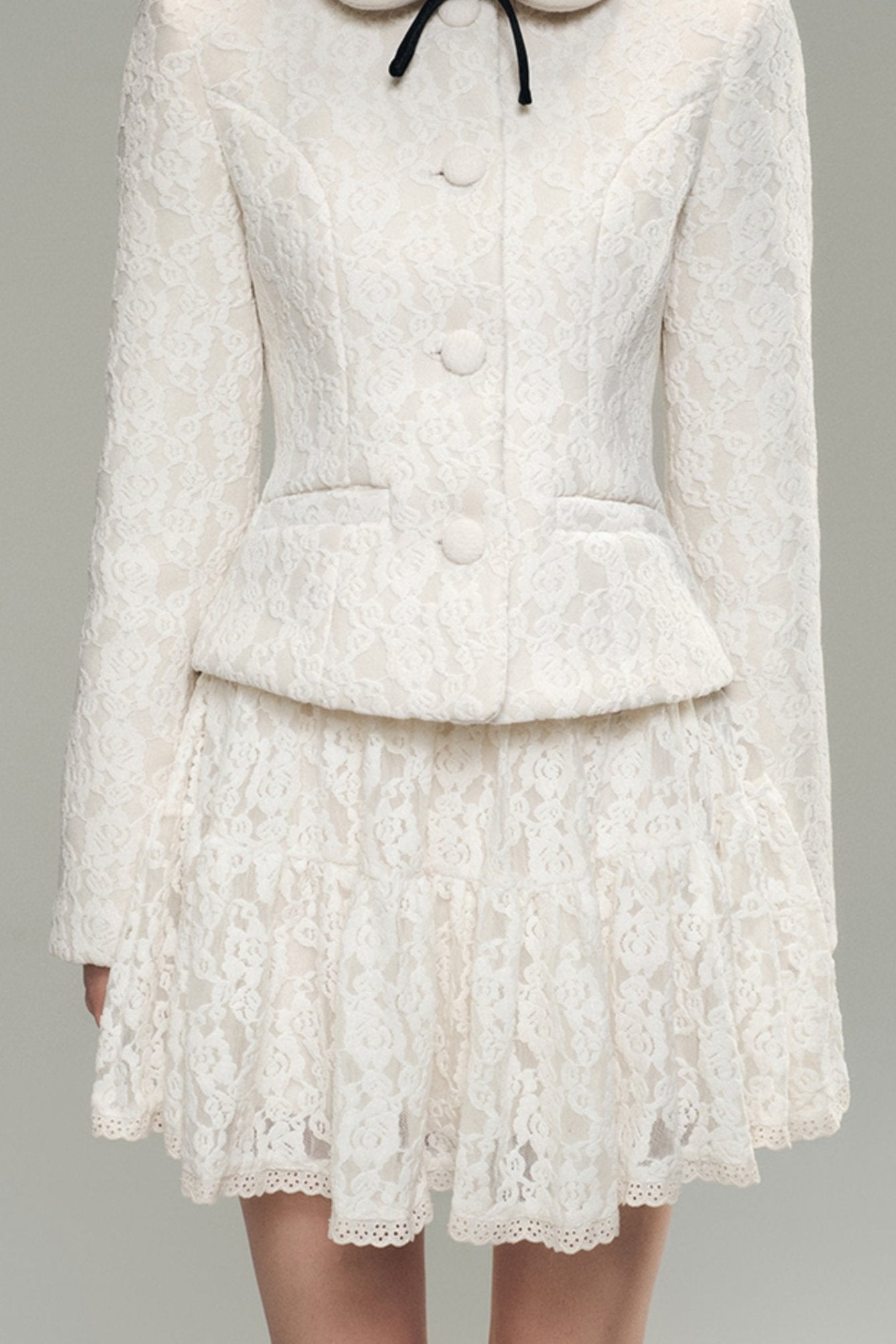 Erster Eindruck Spitzen-Tweed-Jacke Set-Up