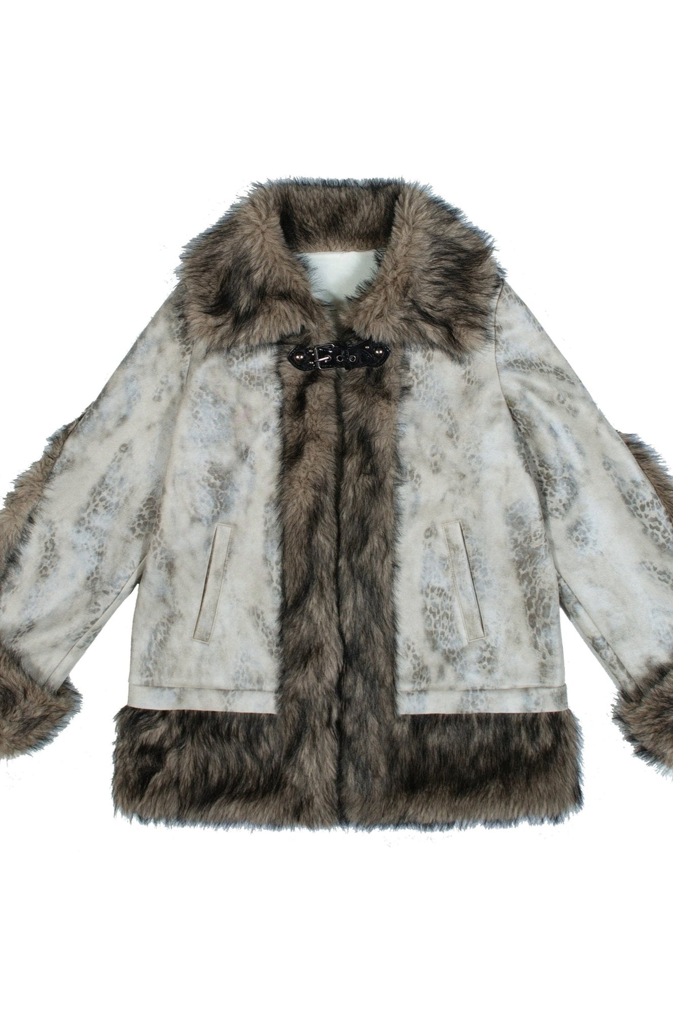 펑크 록 플러시 미디 코트