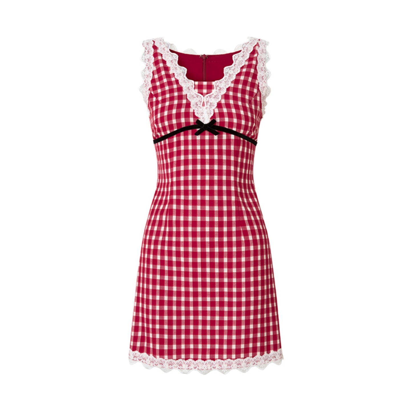 Vintage Plaid V-Neck A-Line Dress