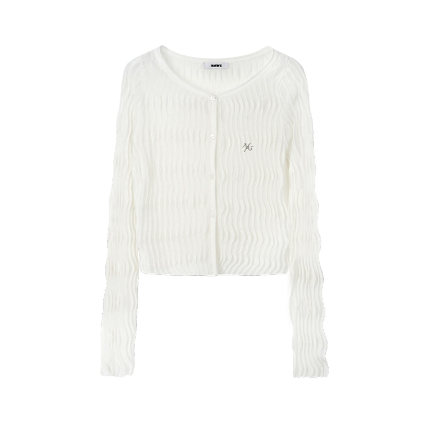 Wave Pattern Knit Cardigan