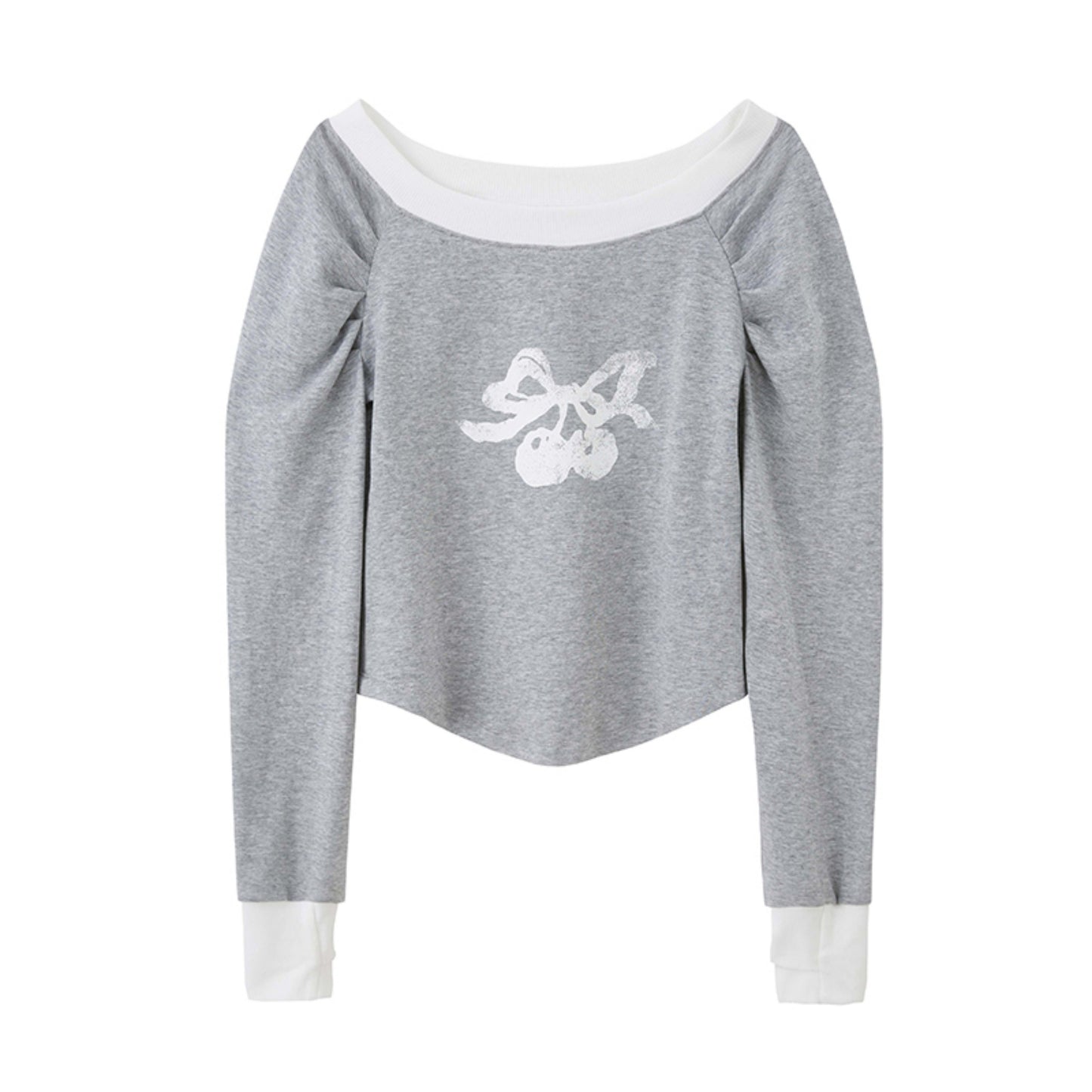 Cherry One-Shoulder Sweater