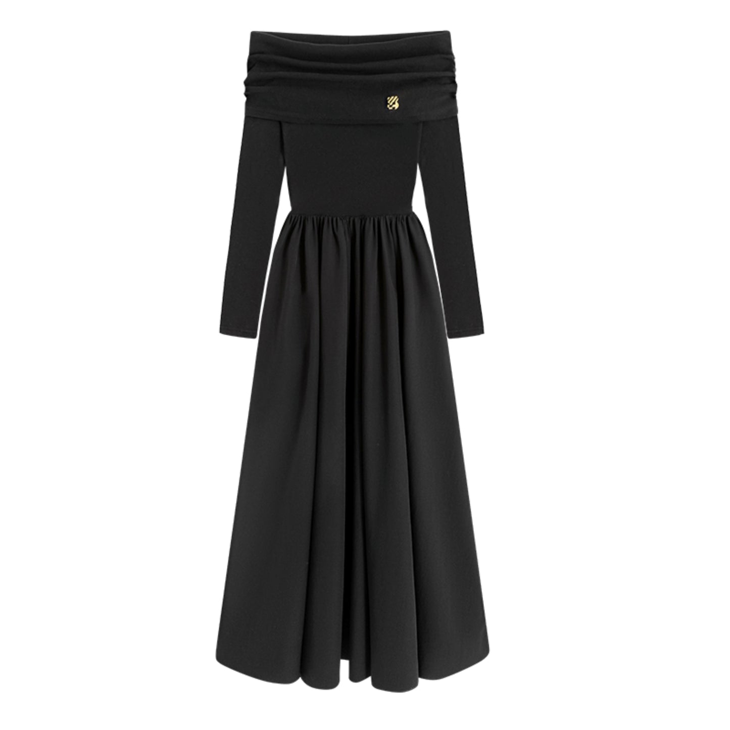 Elegant Embroidered Black Gown Dress