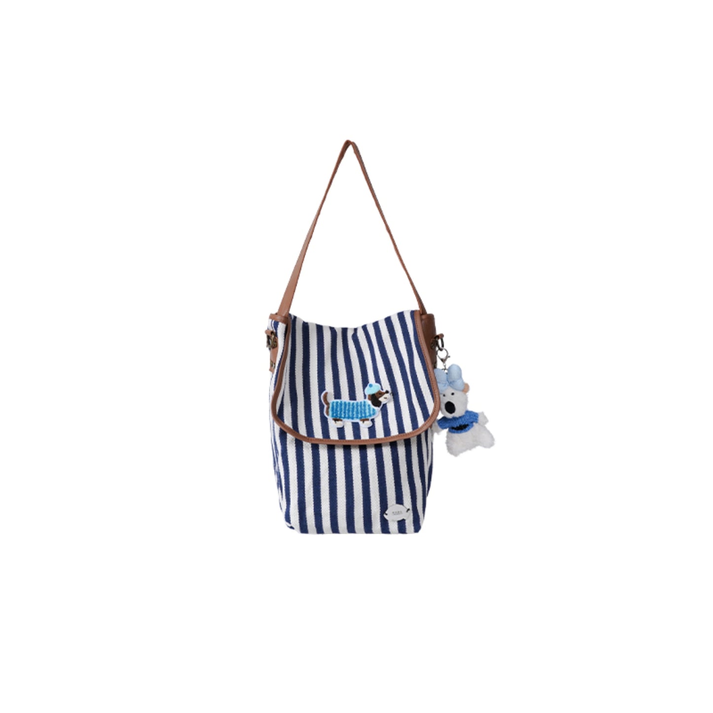 Casual Striped Leather Shoulder Bag