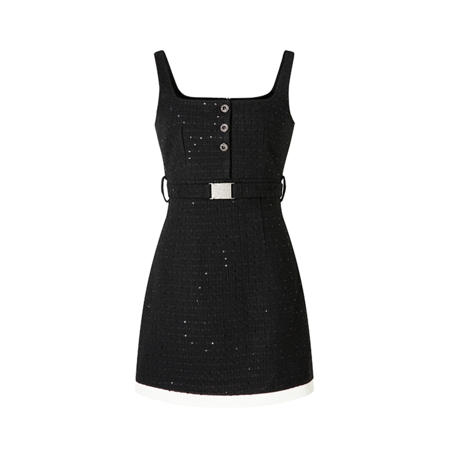 Black Sequin Halter Dress
