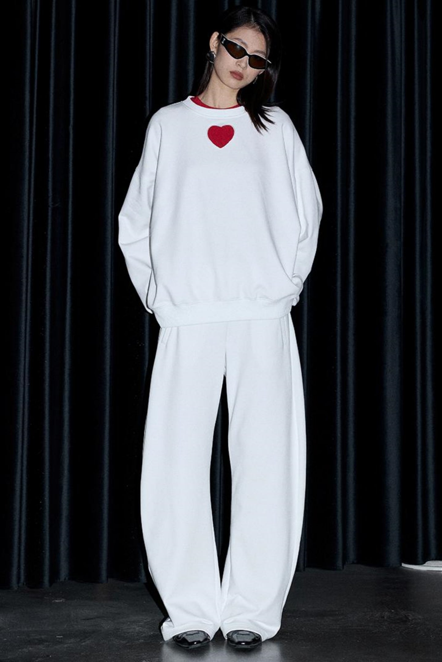 Hollow Heart Slouchy Sweatshirt