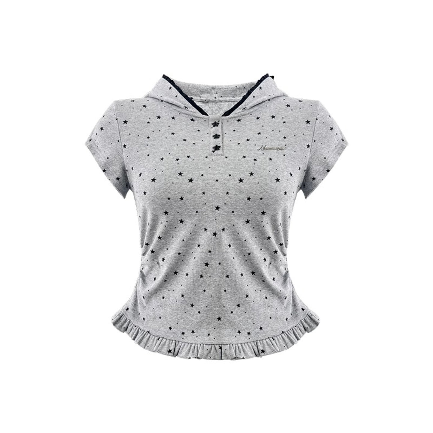 Lace-Trimmed Slim Fit Tee